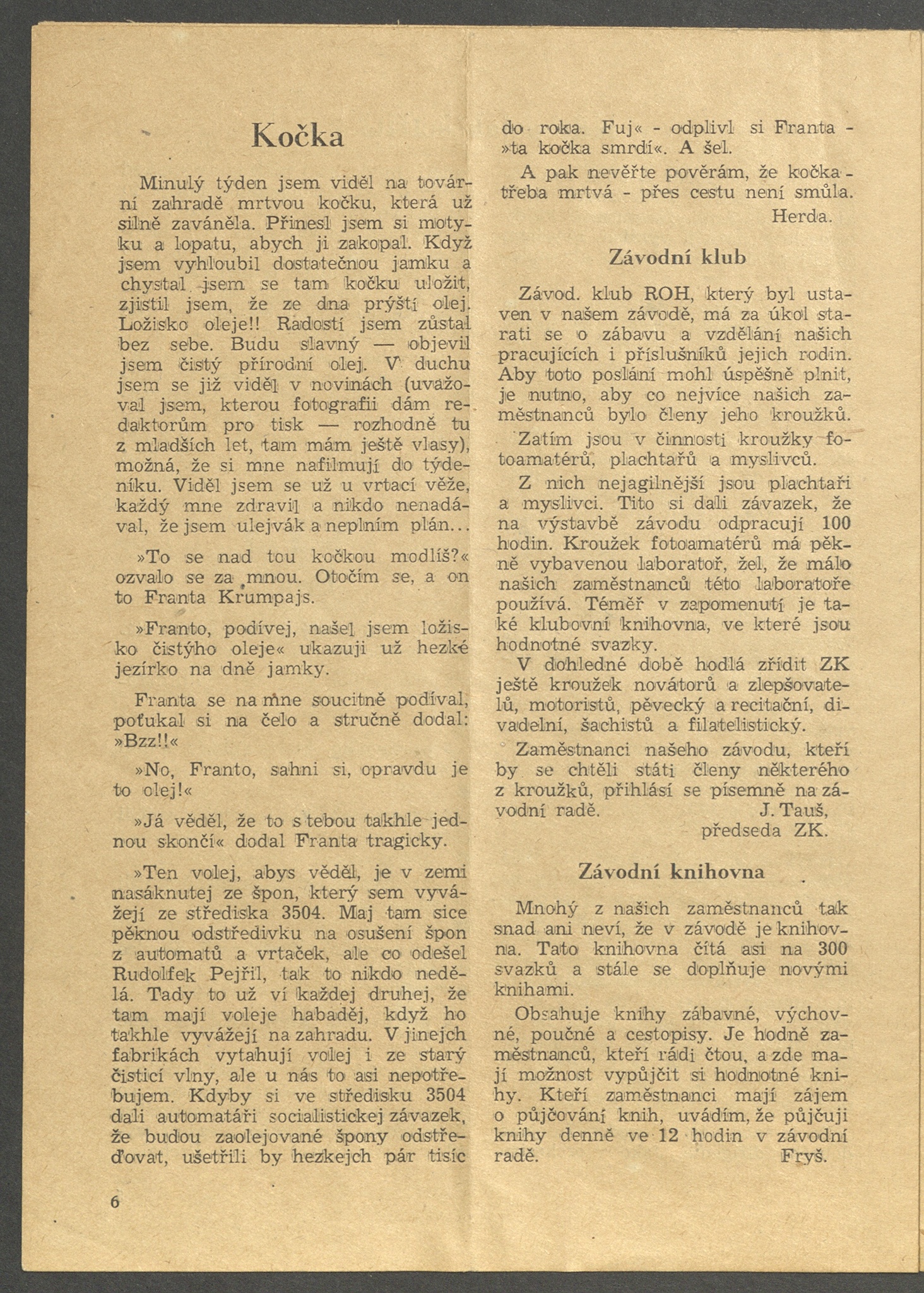 Náhledový obrázek Motor, rok 1952, číslo 1 - 6
