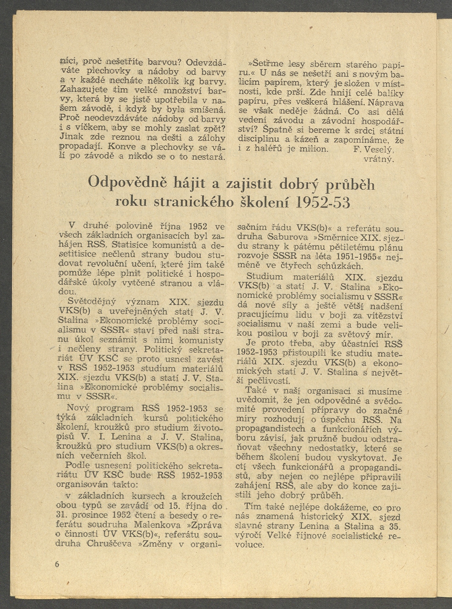 Náhledový obrázek Motor, rok 1952, číslo 4 - 6