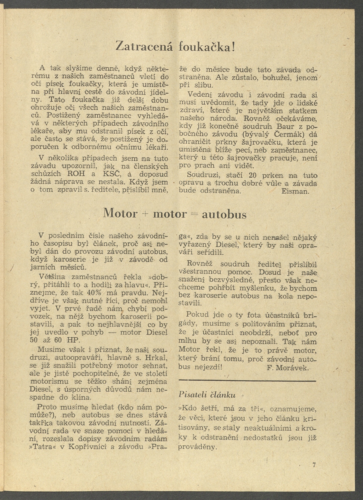 Náhledový obrázek Motor, rok 1952, číslo 4 - 7
