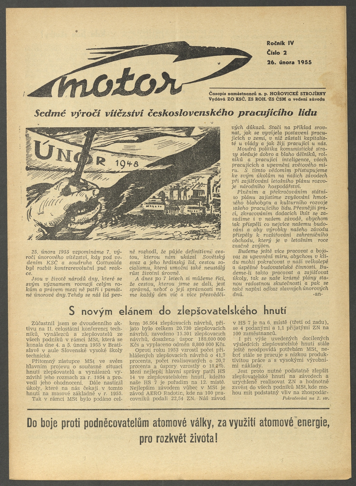 Náhledový obrázek Motor, rok 1955, číslo 2 - 1