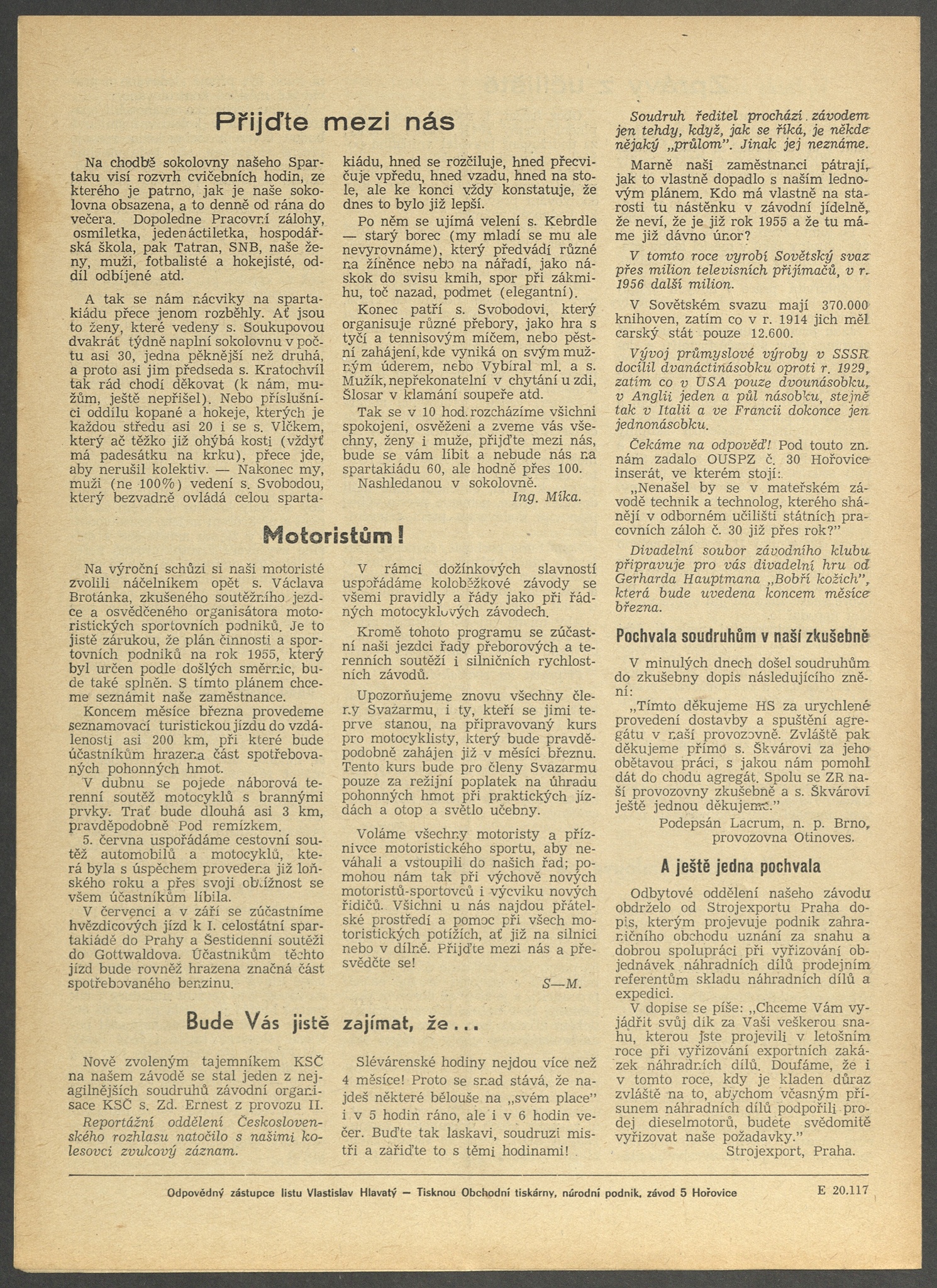 Náhledový obrázek Motor, rok 1955, číslo 2 - 4