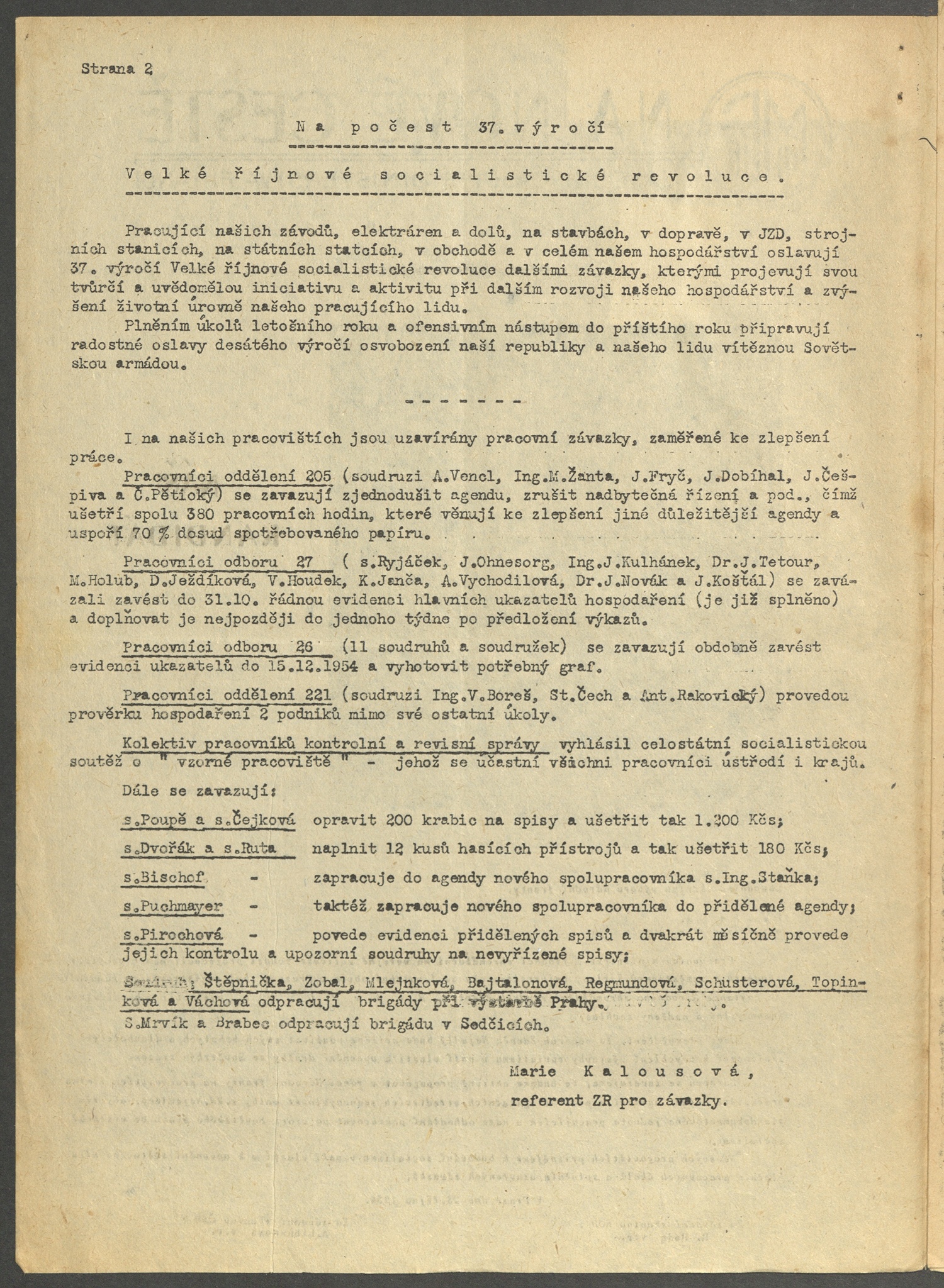 Náhledový obrázek Na nové cestě, rok 1954, číslo 2 - 2
