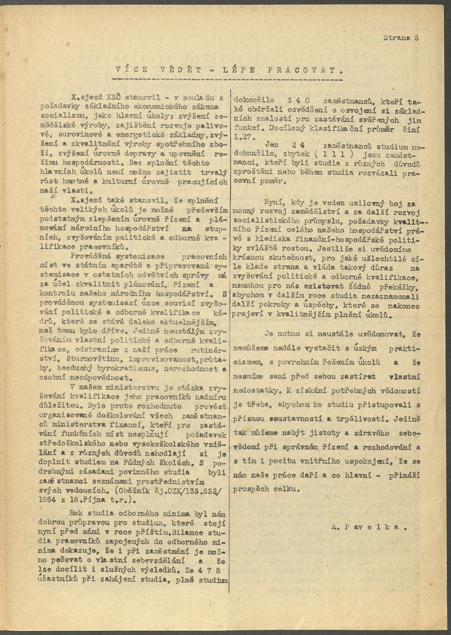 Náhledový obrázek Na nové cestě, rok 1954, číslo 2 - 5