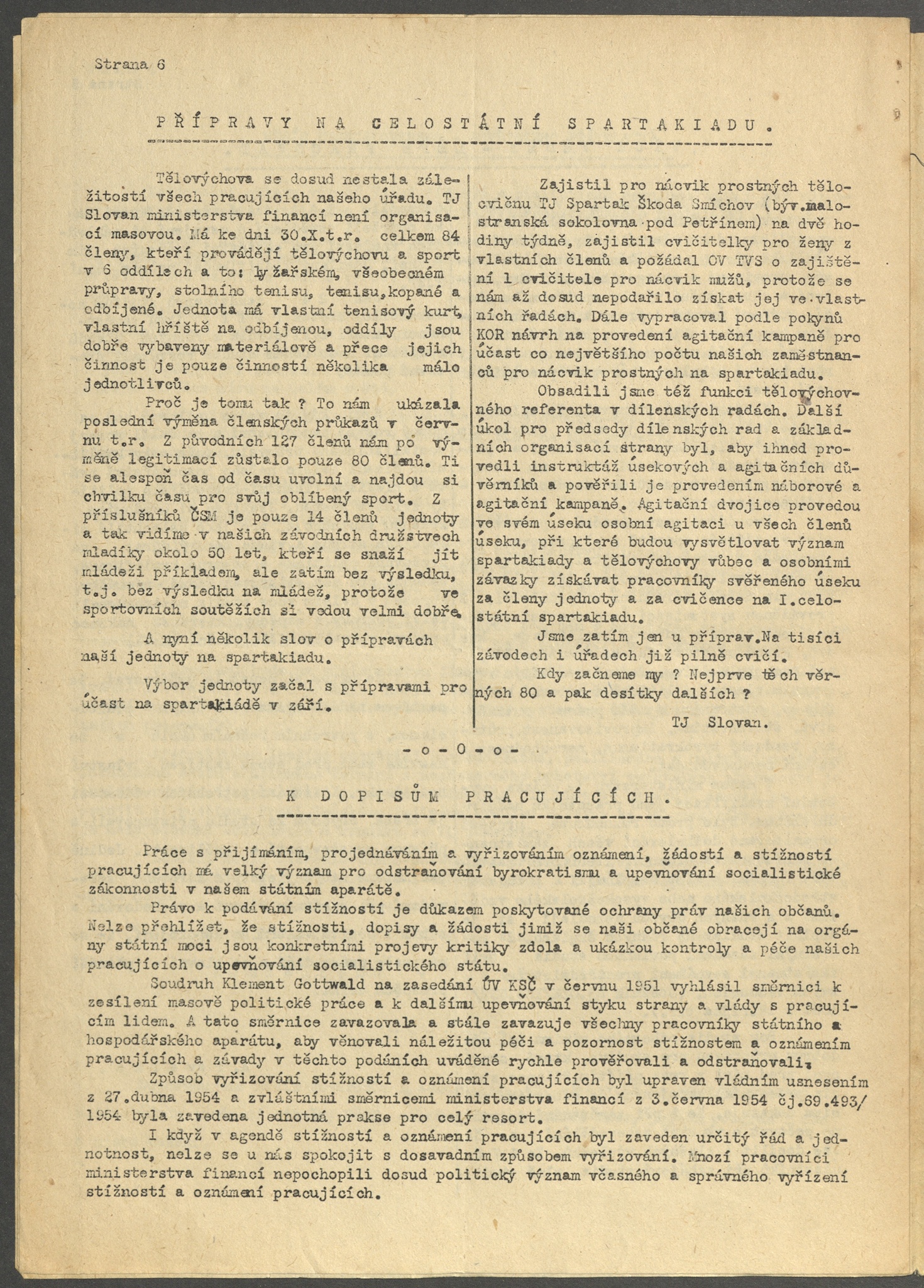 Náhledový obrázek Na nové cestě, rok 1954, číslo 2 - 6