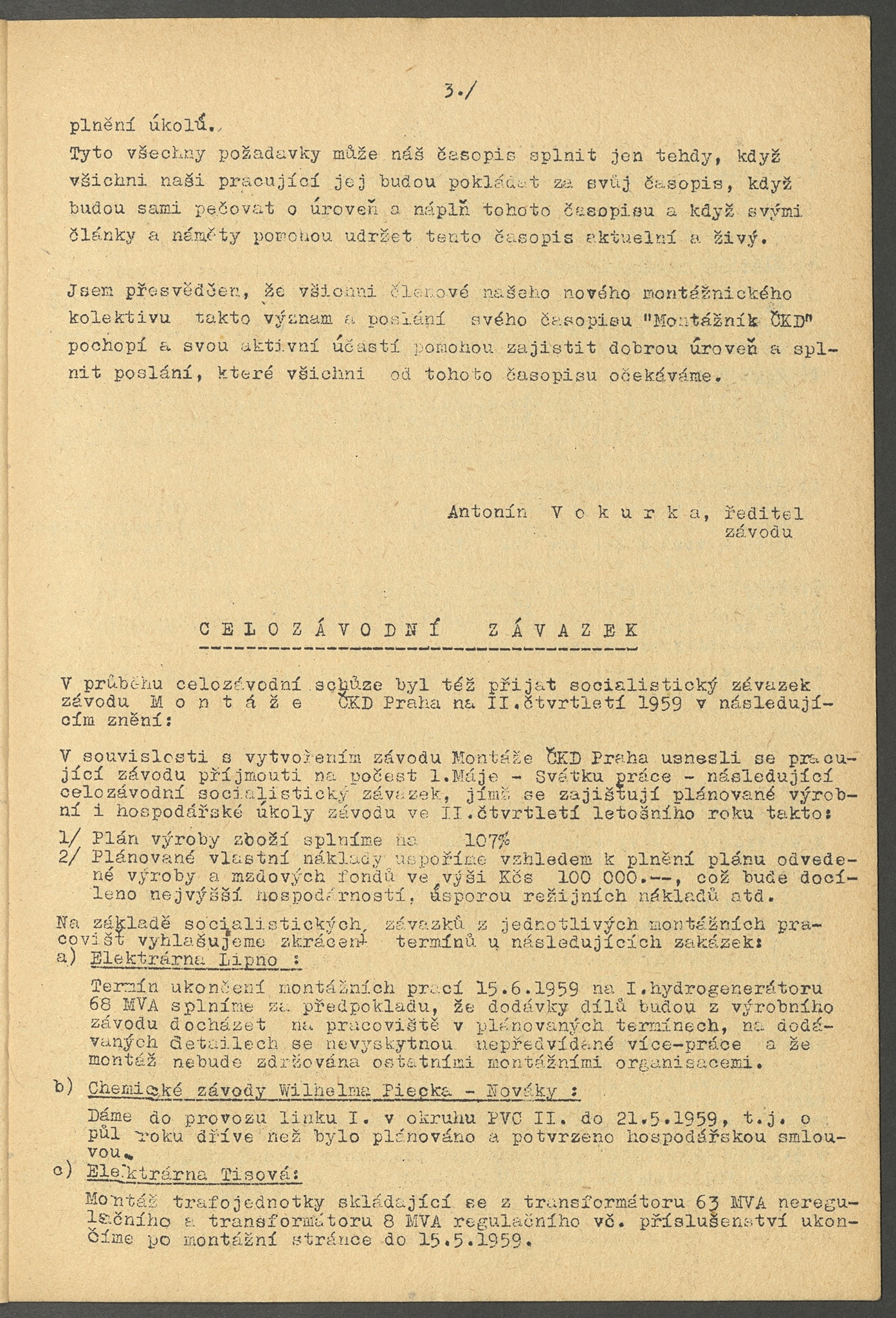 Náhledový obrázek Montážník, rok 1959, číslo 1 - 5