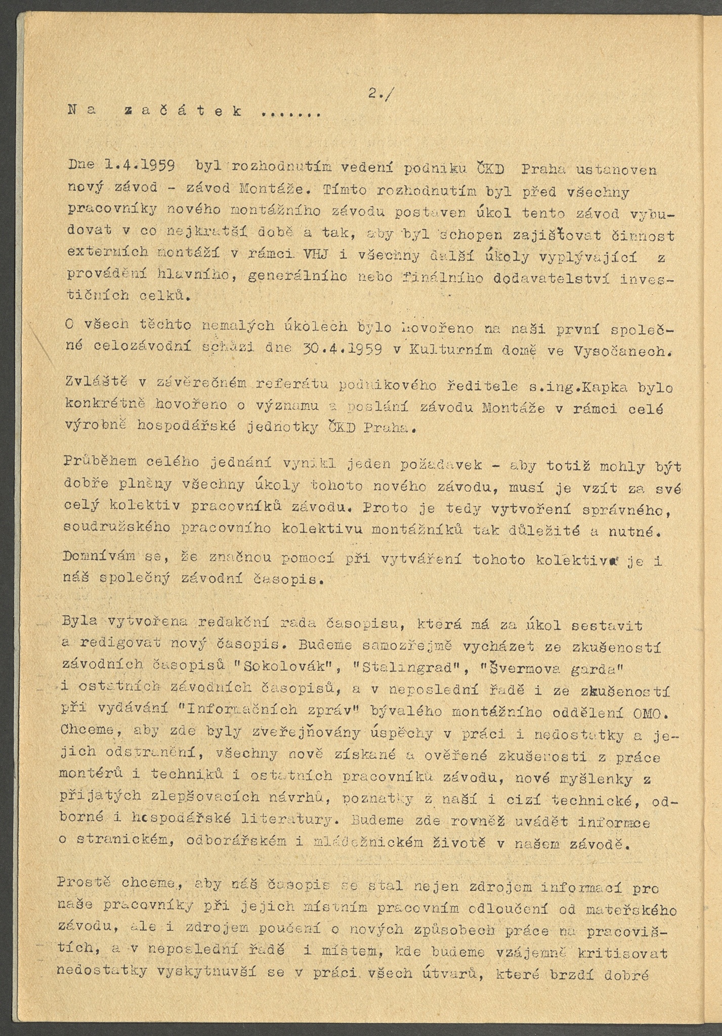 Náhledový obrázek Montážník, rok 1959, číslo 1 - 4