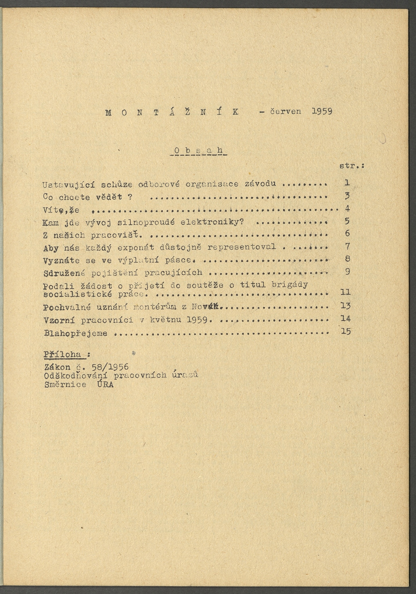 Náhledový obrázek Montážník, rok 1959, číslo 2 - 3