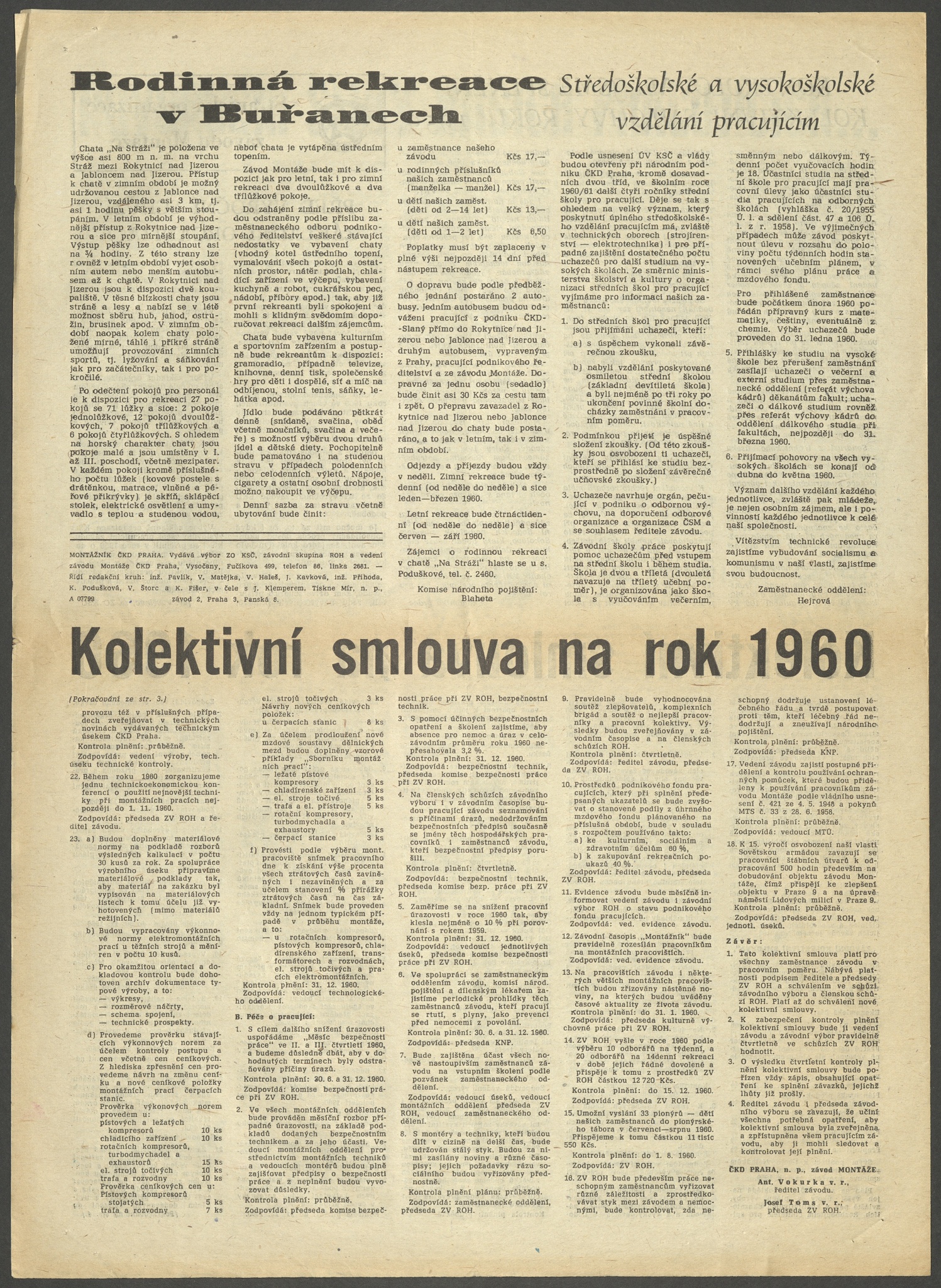 Náhledový obrázek Montážník, rok 1960, číslo 1 - 4