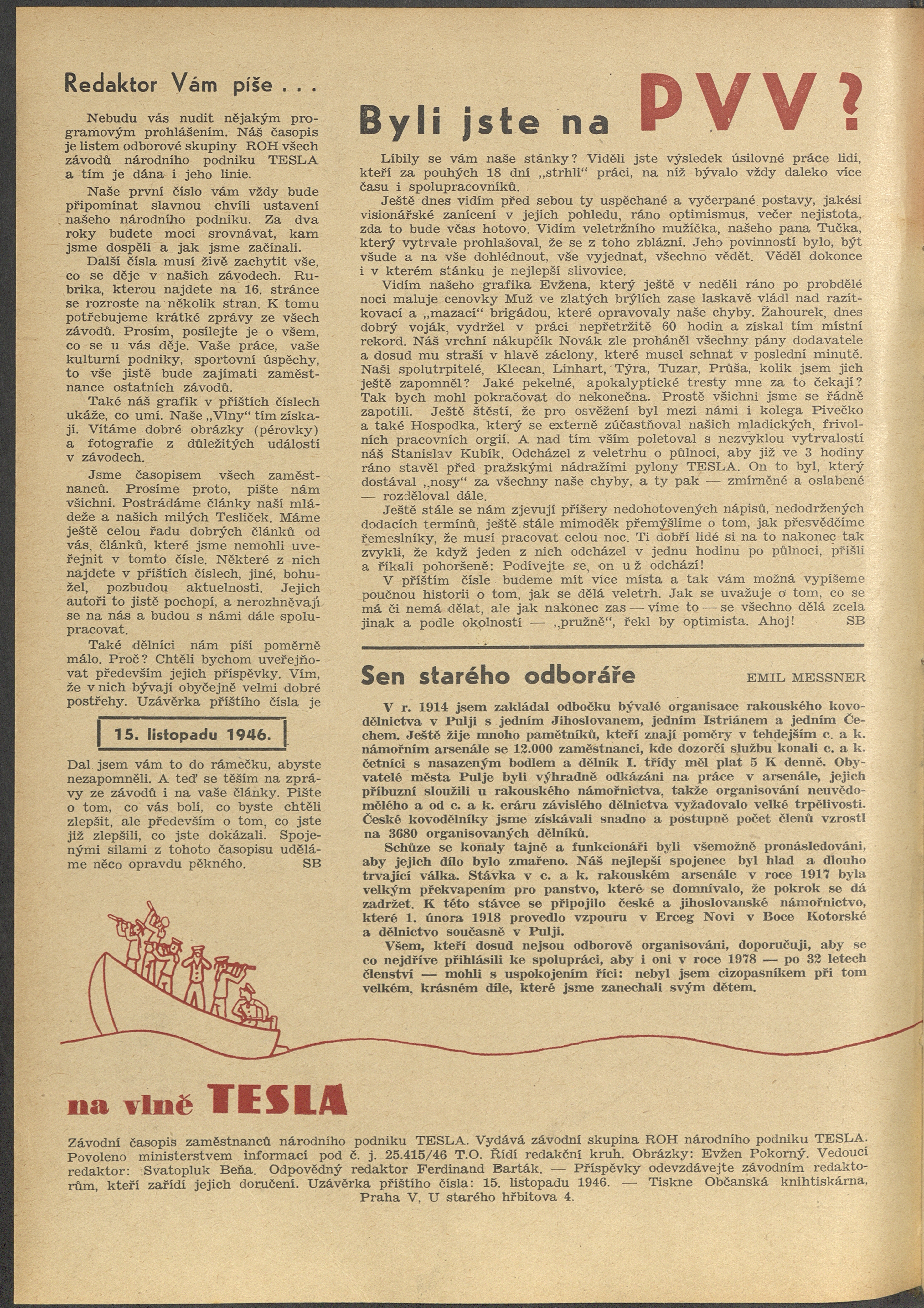 Náhledový obrázek Na vlně Tesla, rok 1946/1948, číslo 1 - 19