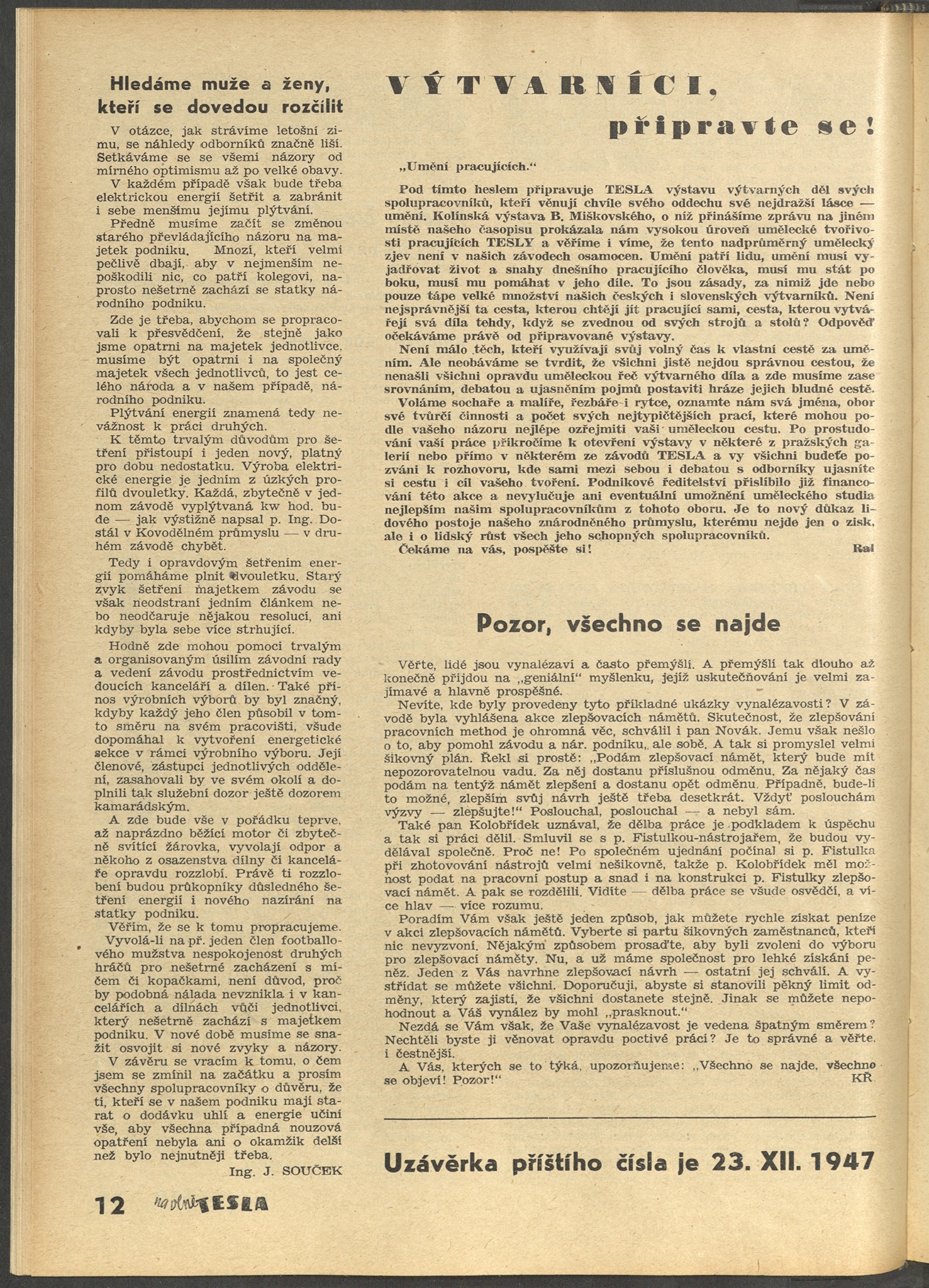Náhledový obrázek Na vlně Tesla, rok 1946/1948, číslo 8-9 - 13