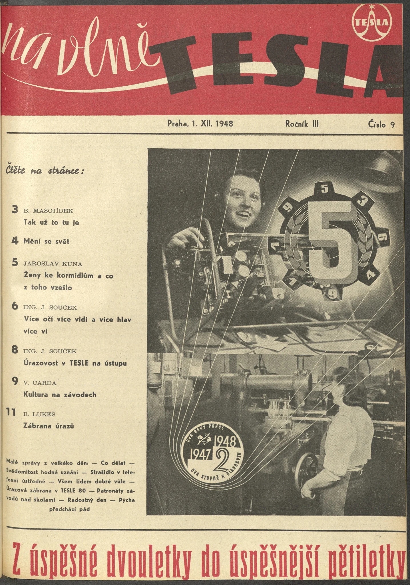 Náhledový obrázek předmětu Na vlně Tesla, rok 1947/1948, číslo 9