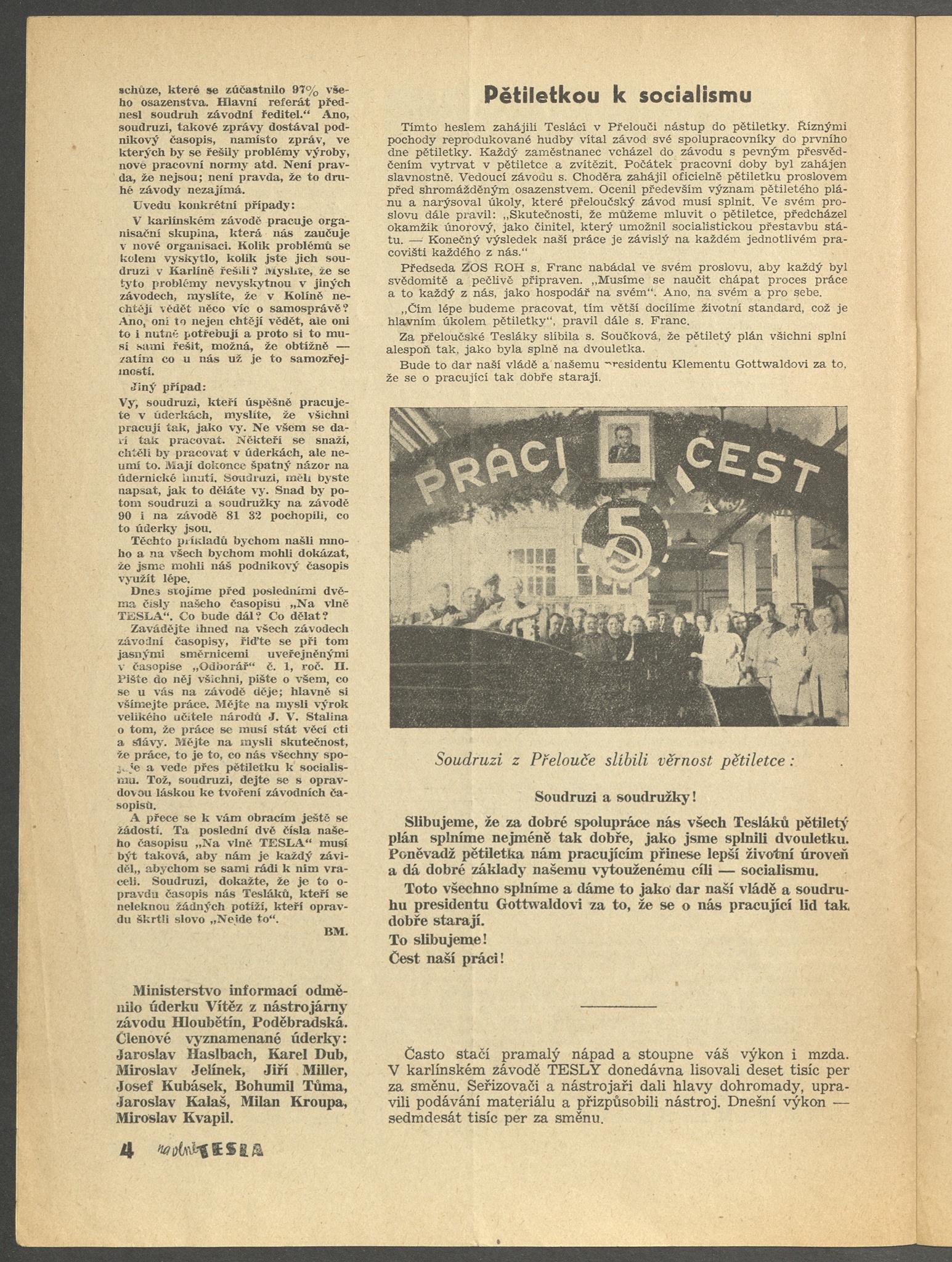 Náhledový obrázek Na vlně Tesla, rok 1949, číslo 1 - 4