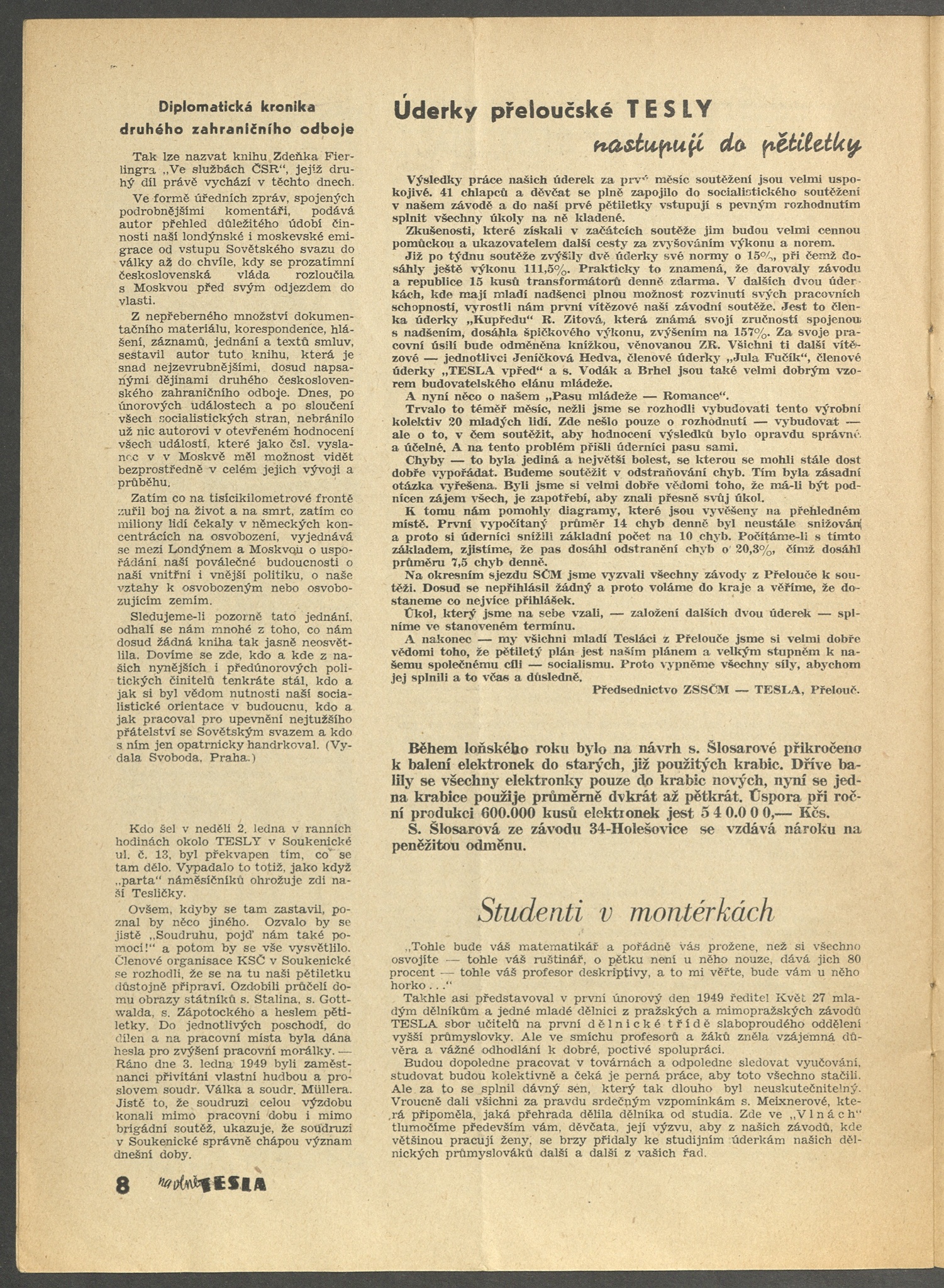 Náhledový obrázek Na vlně Tesla, rok 1949, číslo 1 - 8