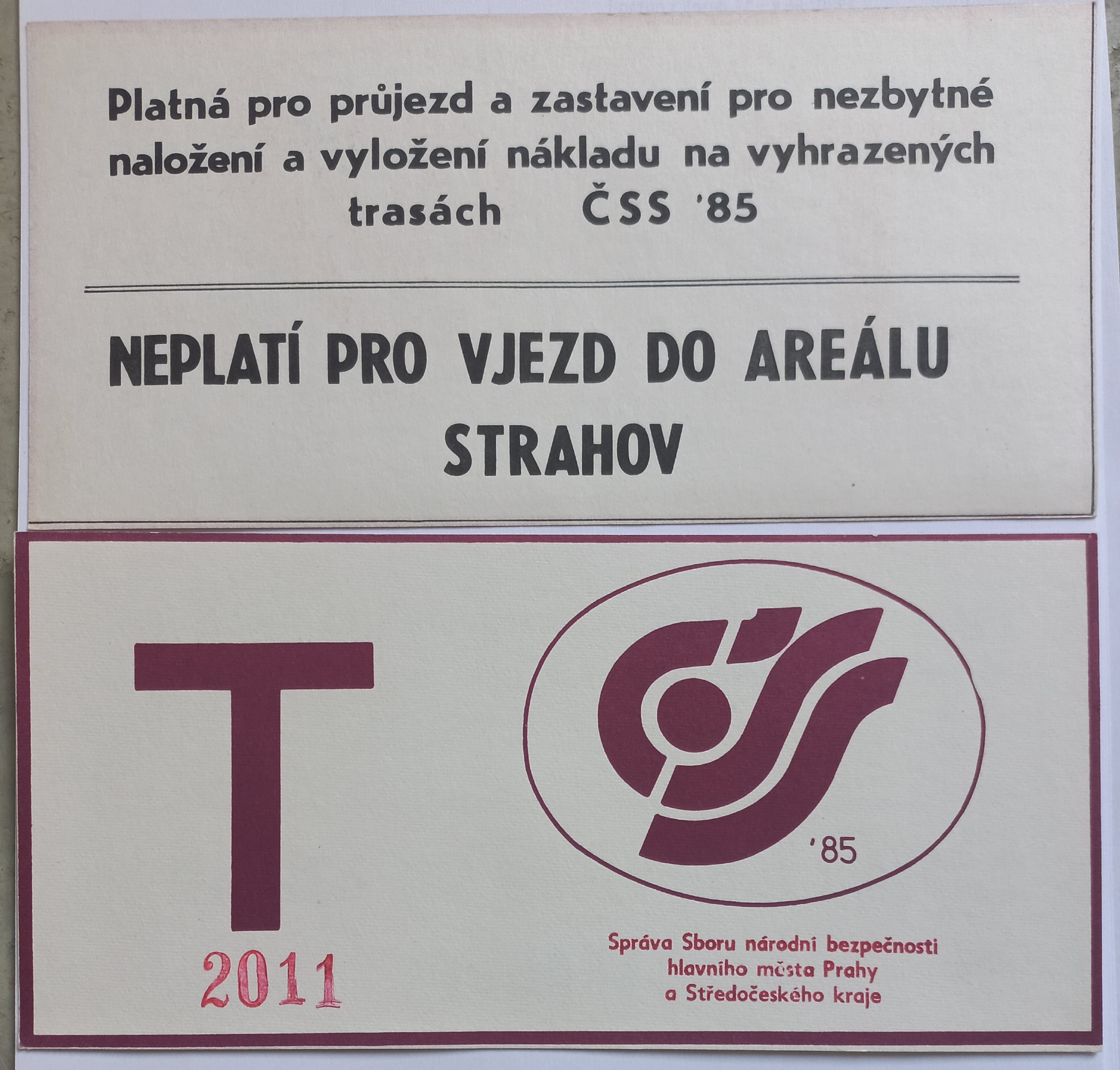 Náhledový obrázek Parkovací karty. ČSS 1985 - 2