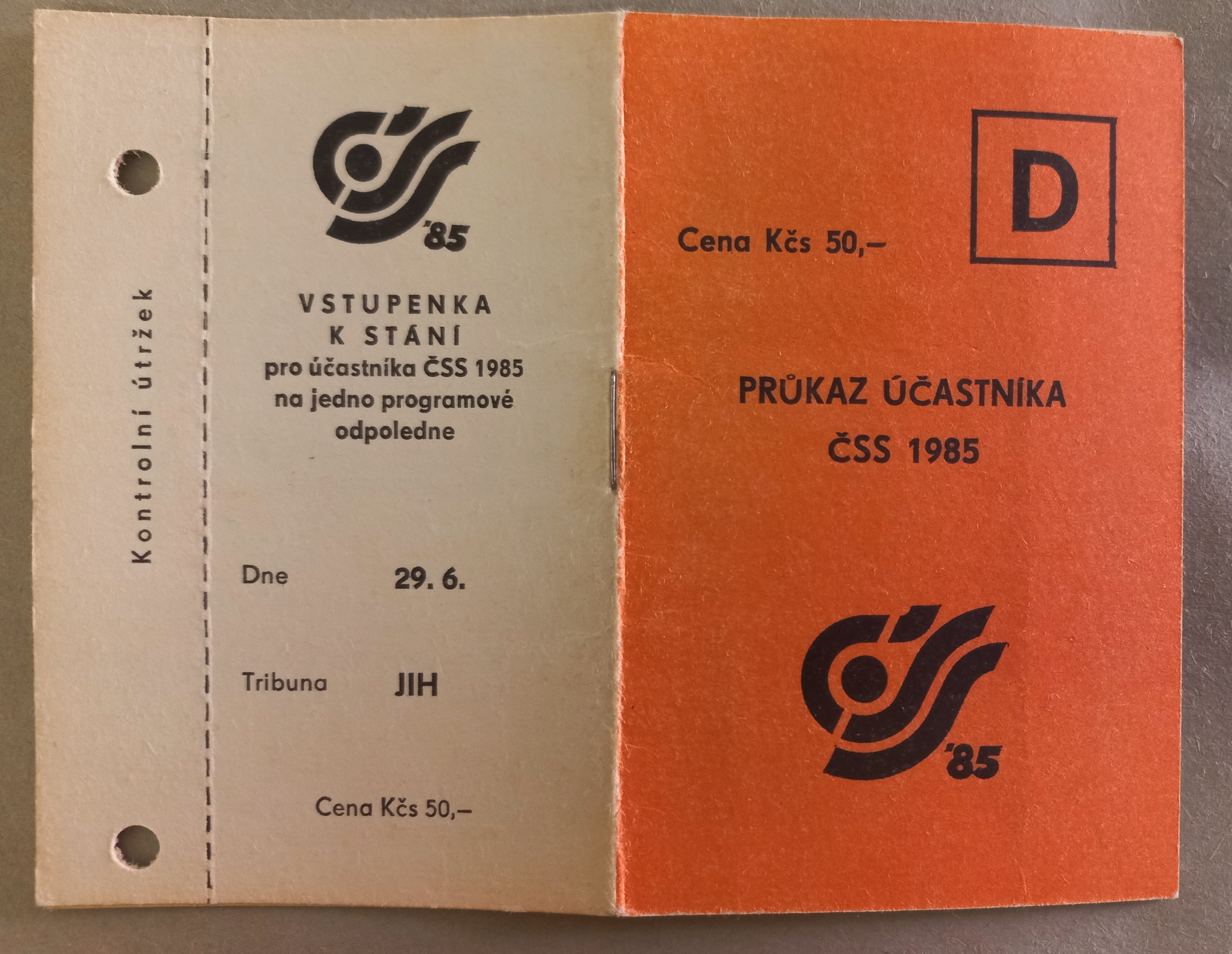 Náhledový obrázek Průkaz účastníka ČSS 1985 - 2
