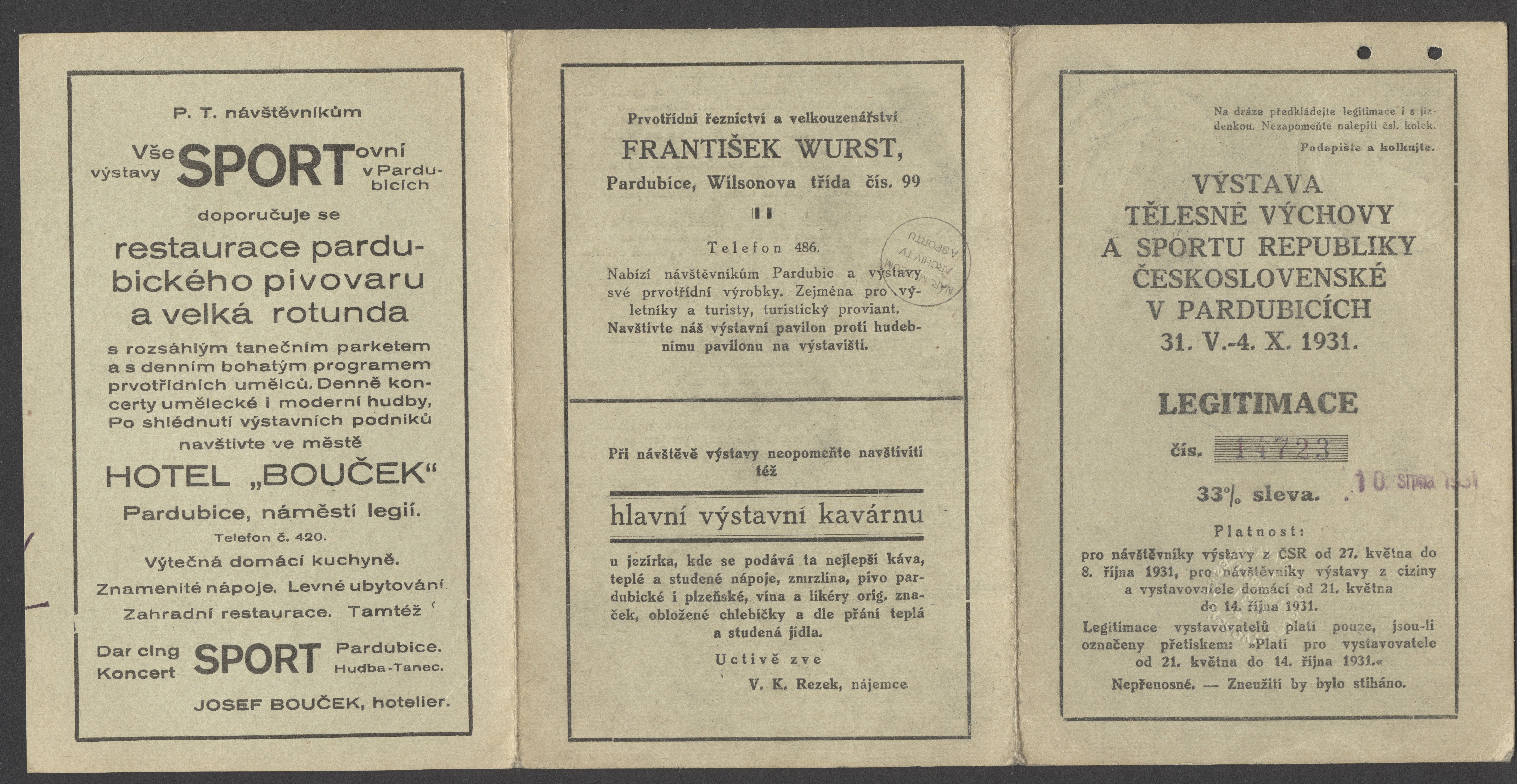 Náhledový obrázek Výstava tělesné výchovy a sportu. Pardubice 1931 - 3
