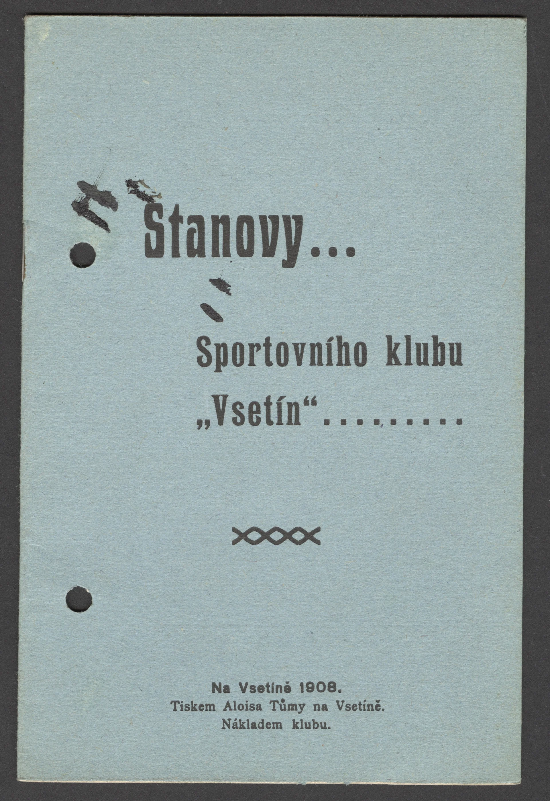 Náhledový obrázek předmětu S. K. Vsetín. Stanovy
