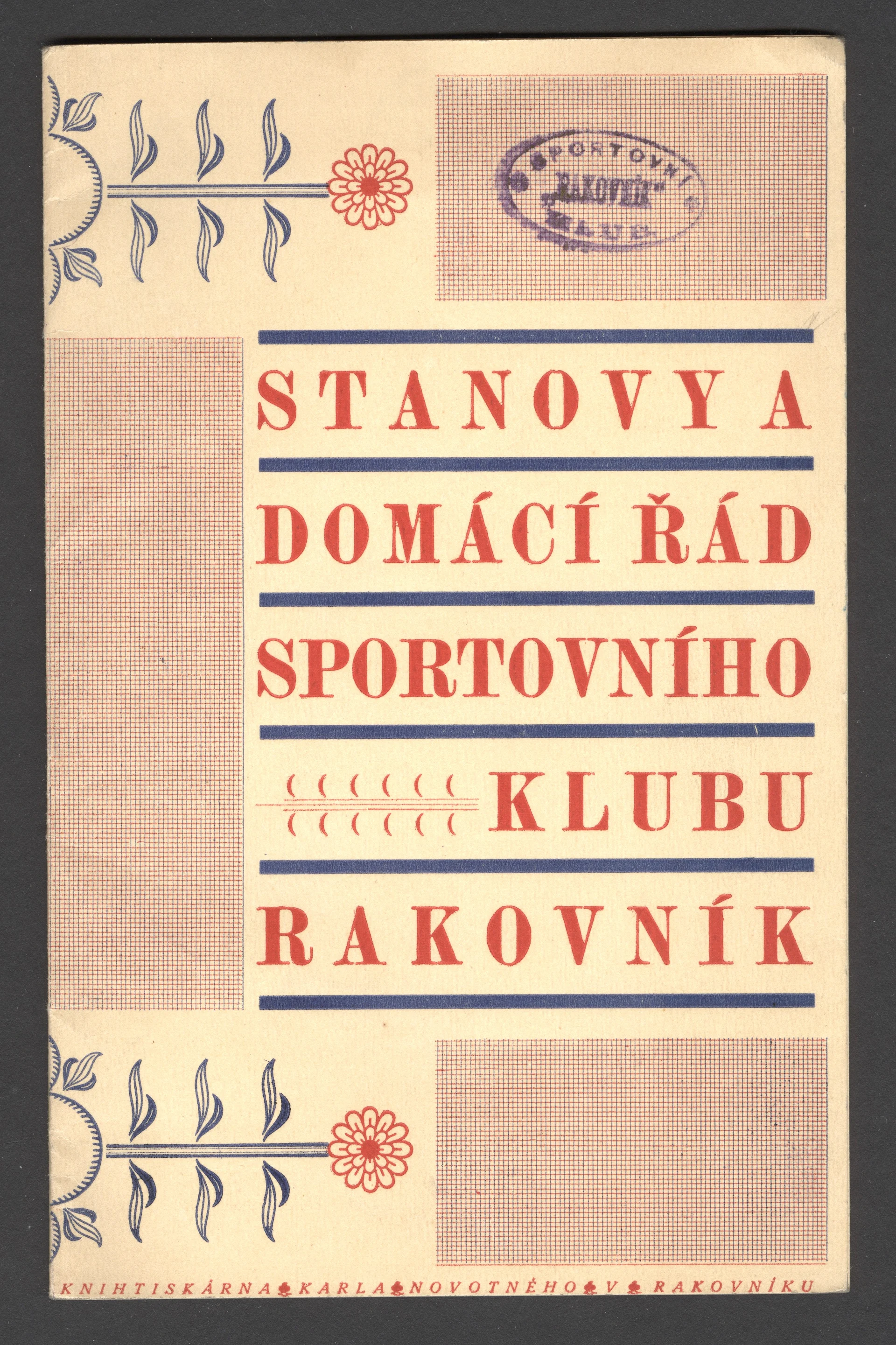 Náhledový obrázek předmětu S. K. Rakovník. Stanovy