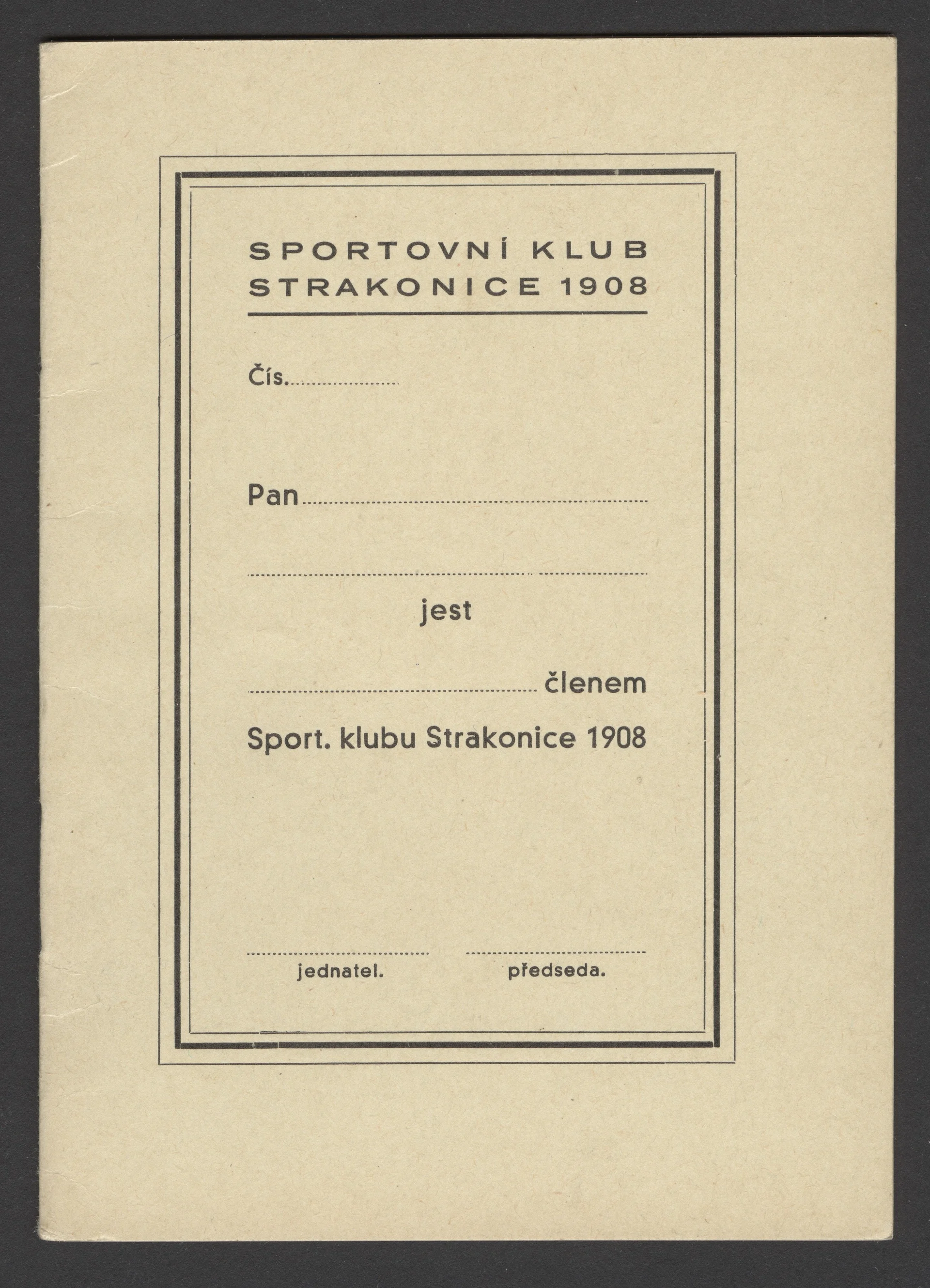 Náhledový obrázek předmětu S. K. Strakonice 1908. Stanovy