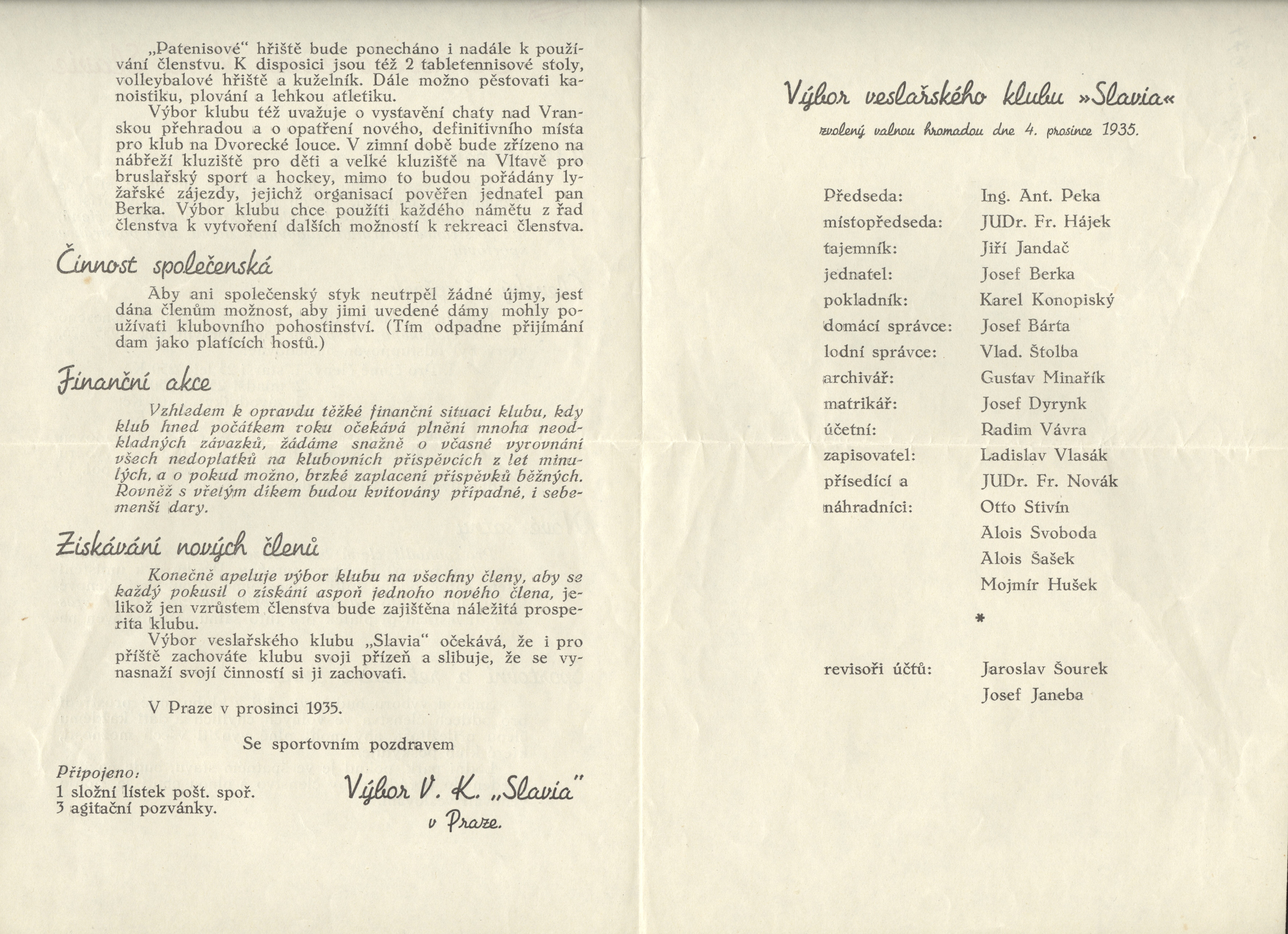 Náhledový obrázek Veslařský klub Slavia v roce 1935 - 2