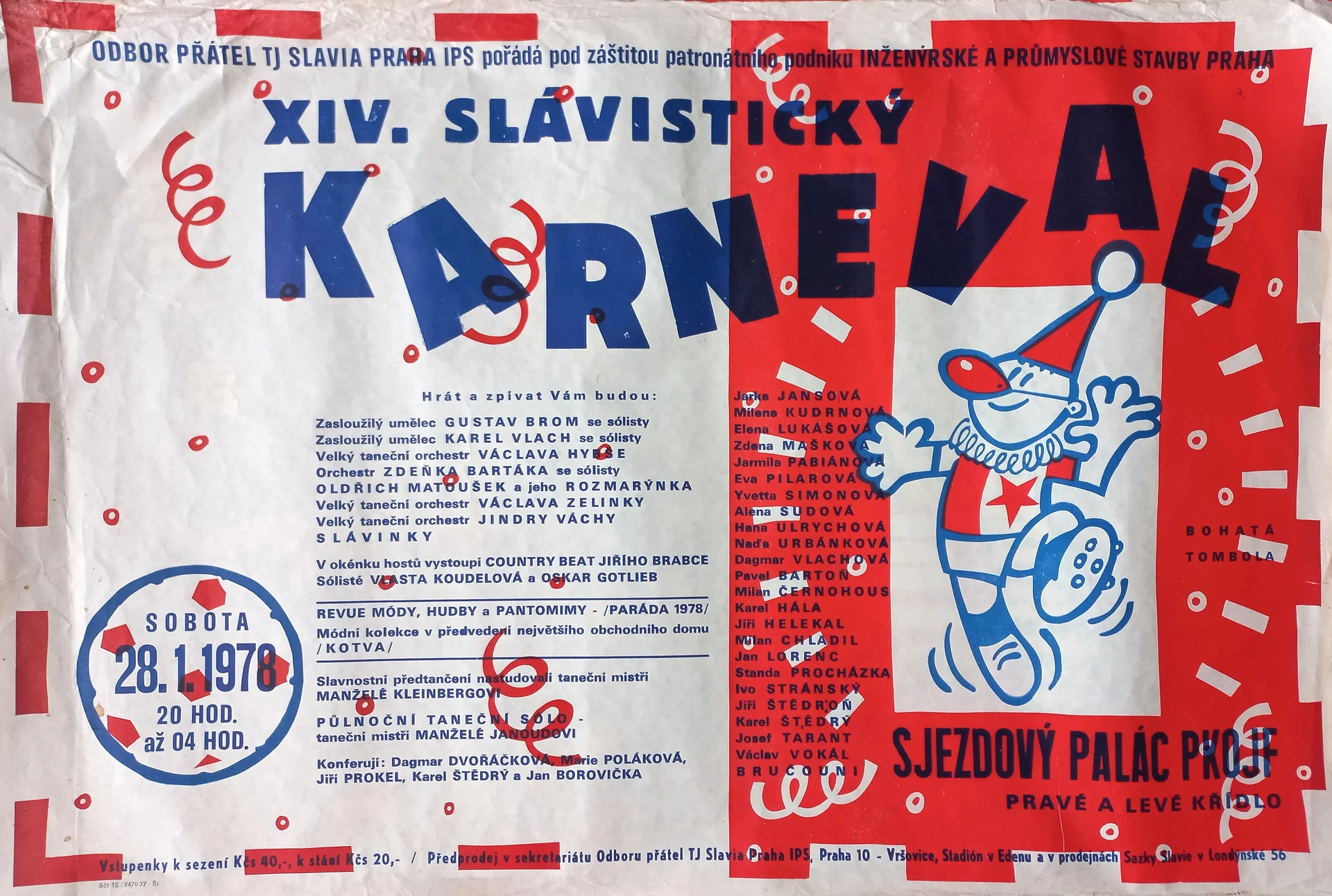 Náhledový obrázek předmětu TJ Slavia Praha. XIV. Slávistický karneval