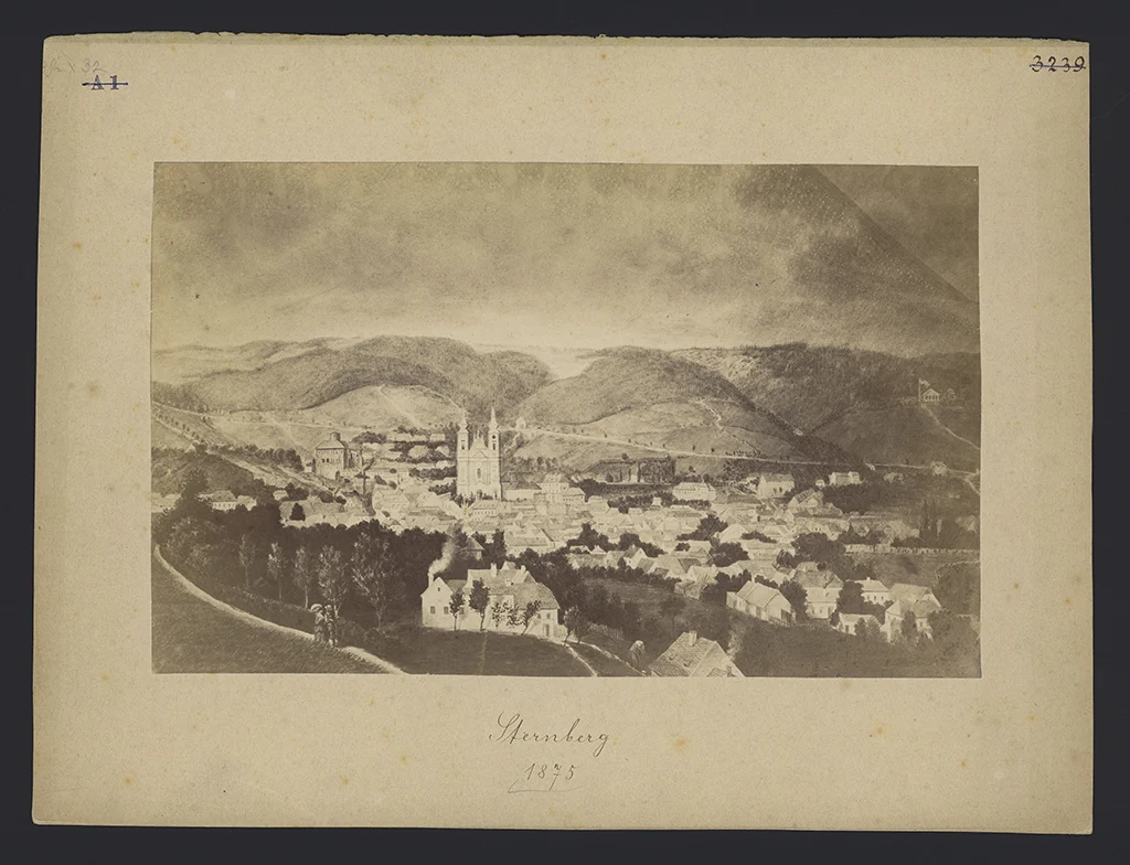 Náhledový obrázek předmětu Fotografie kresby města Šternberka v?roce 1875 