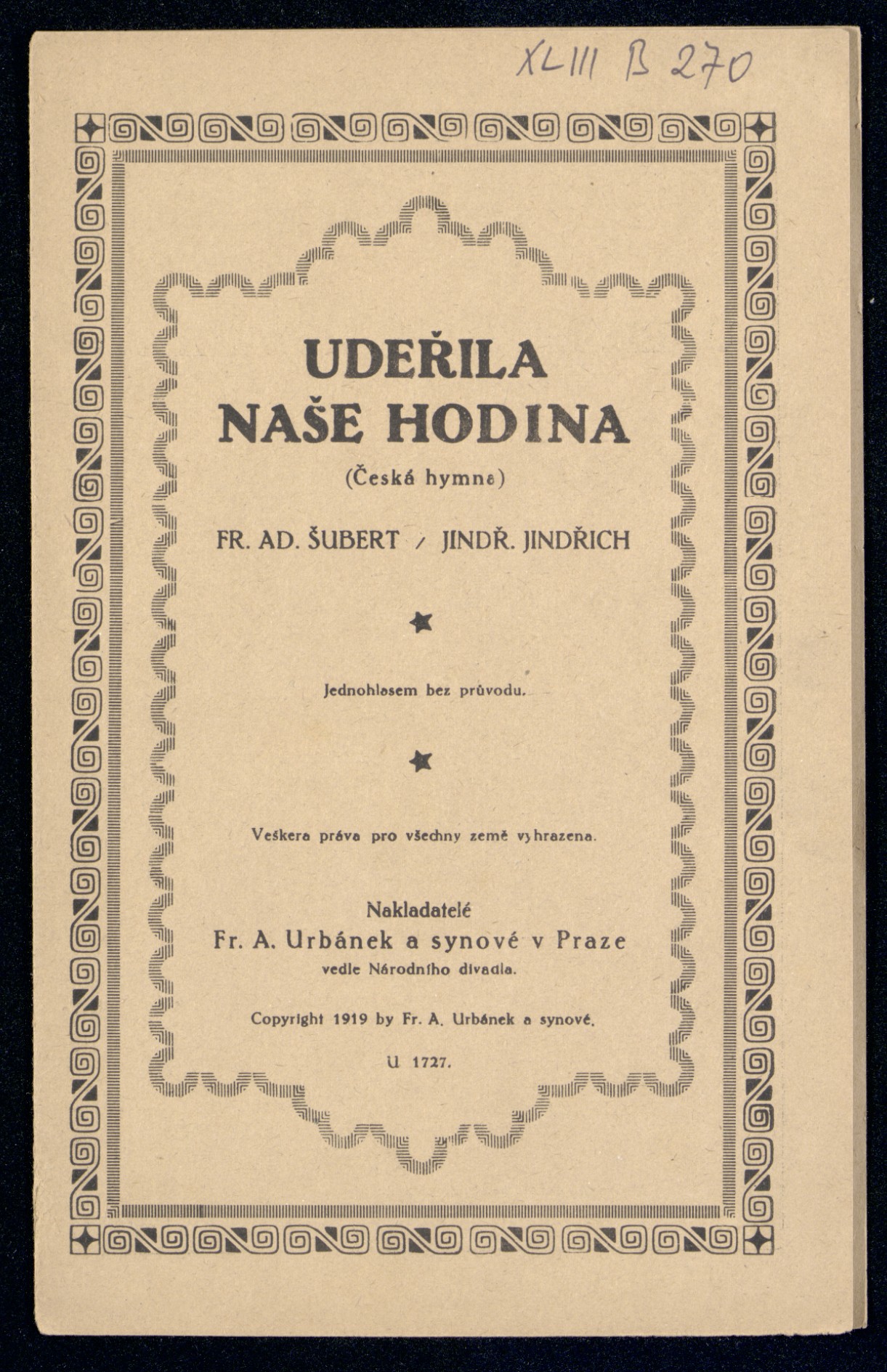Náhledový obrázek Píseň "Udeřila naše hodina" - 1