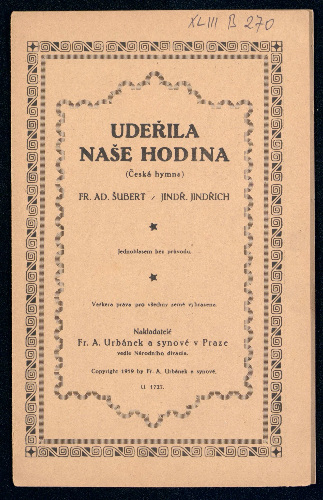 Náhledový obrázek předmětu Píseň "Udeřila naše hodina"
