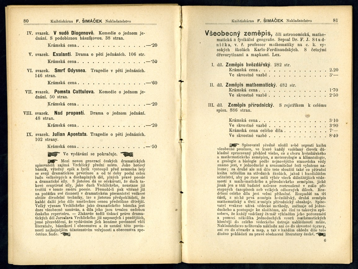 Náhledový obrázek Seznam knih pražského nakladatelství F. Šimáček - 13