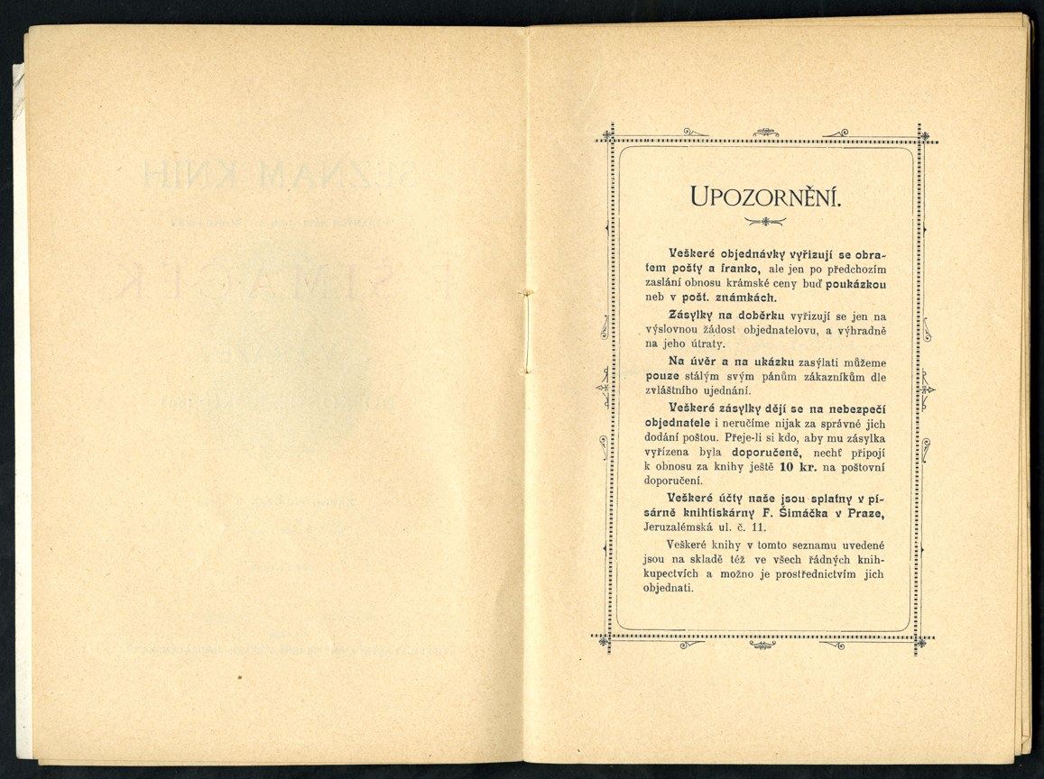 Náhledový obrázek Knižní katalog nakladatelství F. Šimáček - 6