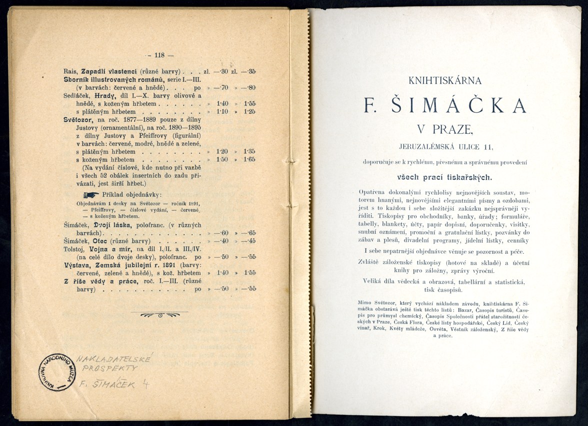 Náhledový obrázek Knižní katalog nakladatelství F. Šimáček - 19