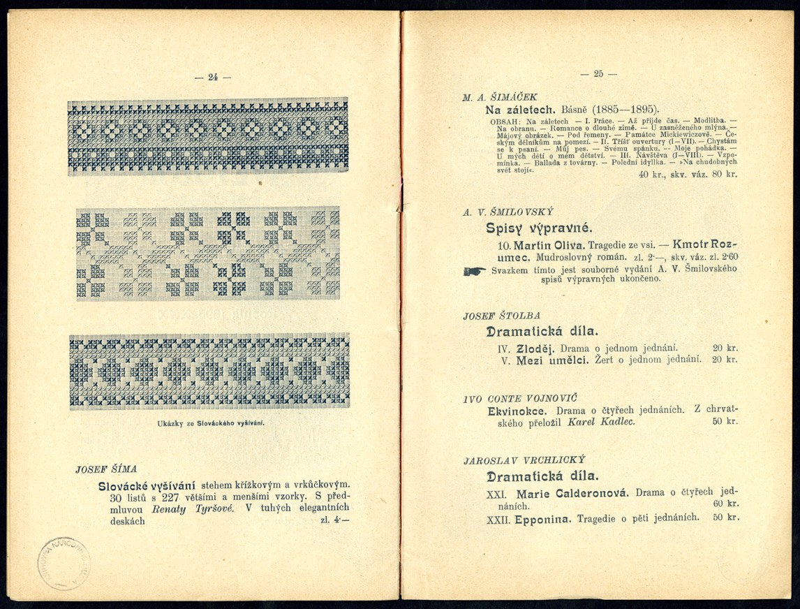 Náhledový obrázek Dodatkový knižní katalog nakladatelství F. Šimáček - 8