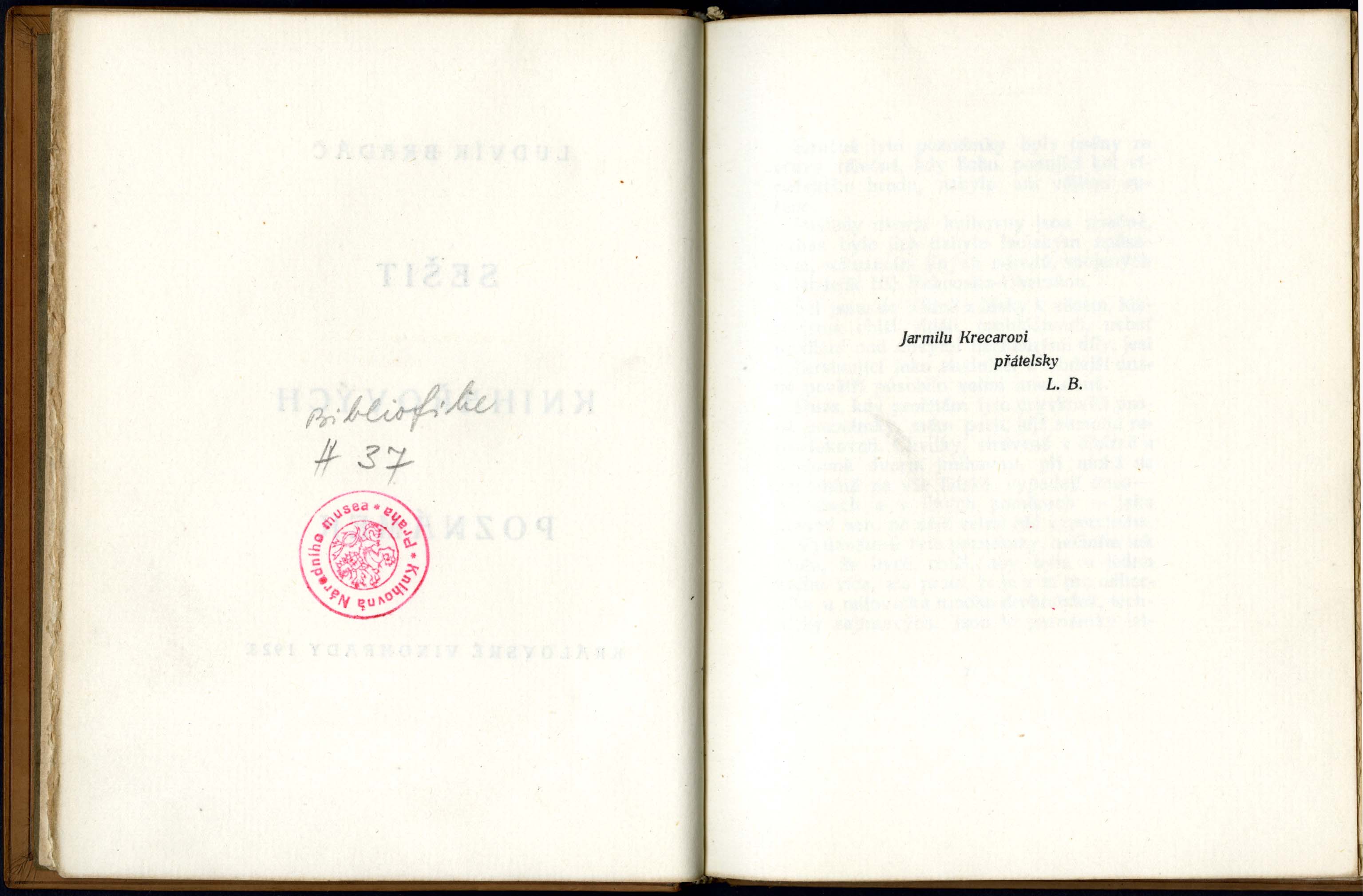 Náhledový obrázek Ludvík Bradáč: Sešit knihařových poznámek. Praha, L. Bradáč 1923. - 4