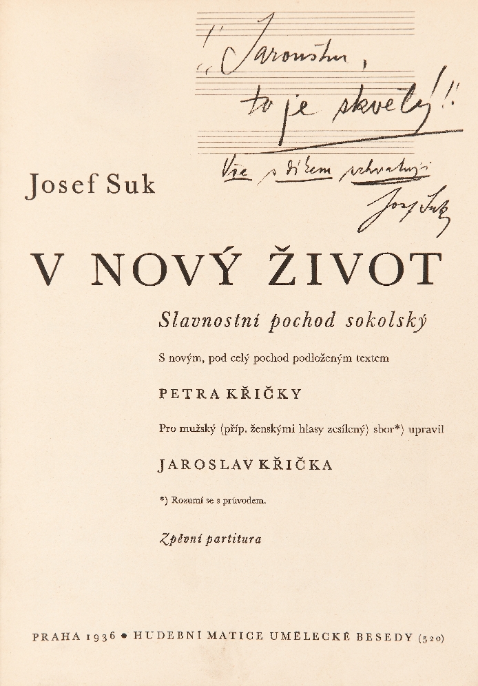 Náhledový obrázek Sokolské skladby: J. Suk. V nový život - 2
