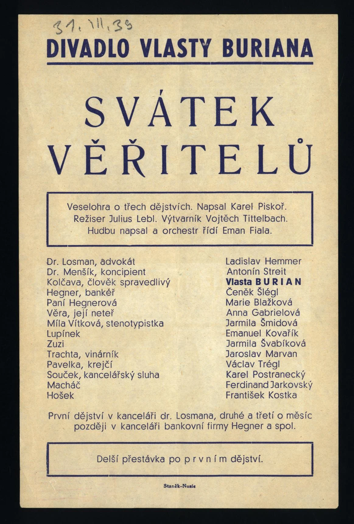 Náhledový obrázek předmětu Svátek věřitelů