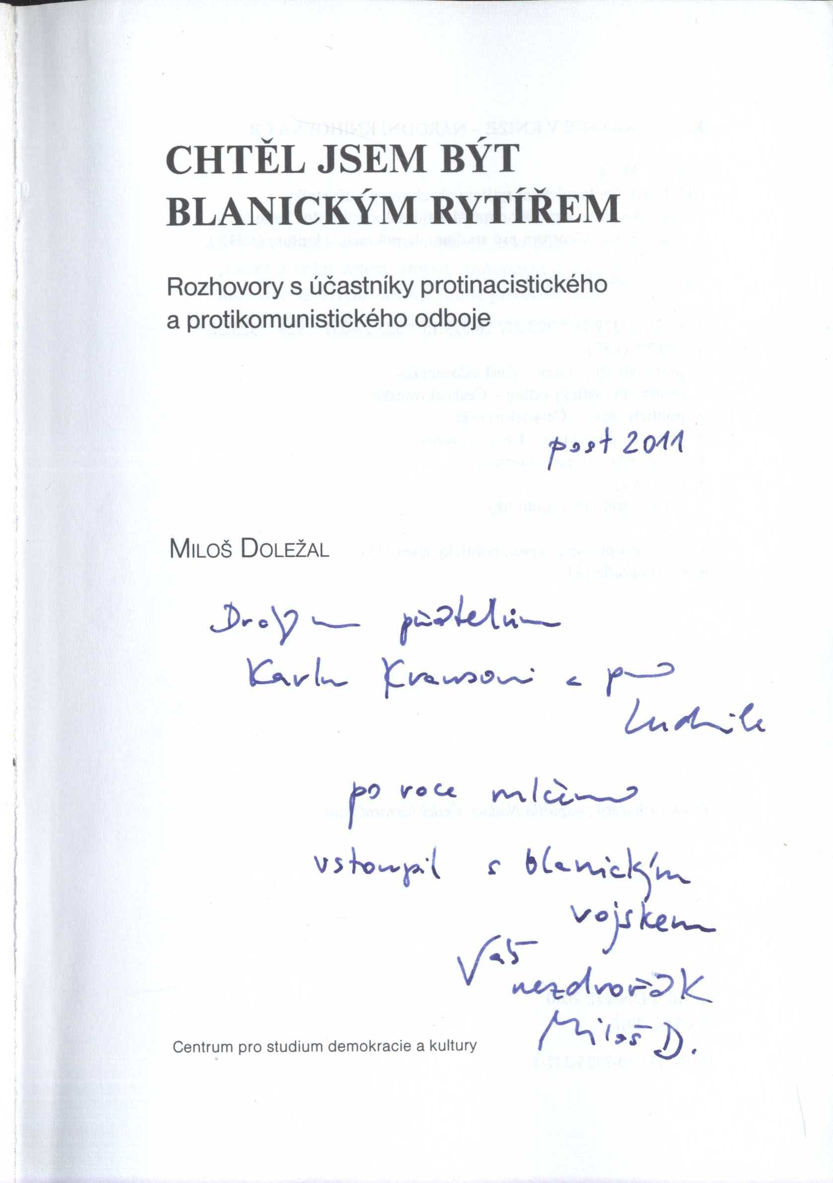 Náhledový obrázek Chtěl jsem být blanickým rytířem - 2