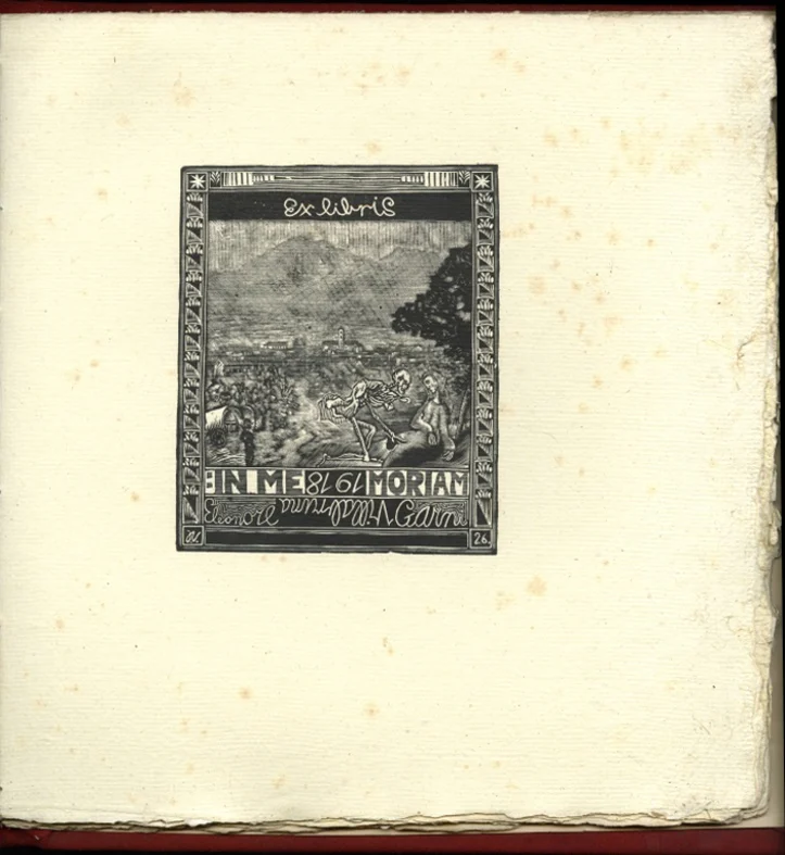 Náhledový obrázek předmětu 20 Exlibris Josefa Váchala 15, In memoriam Eleonore Garni