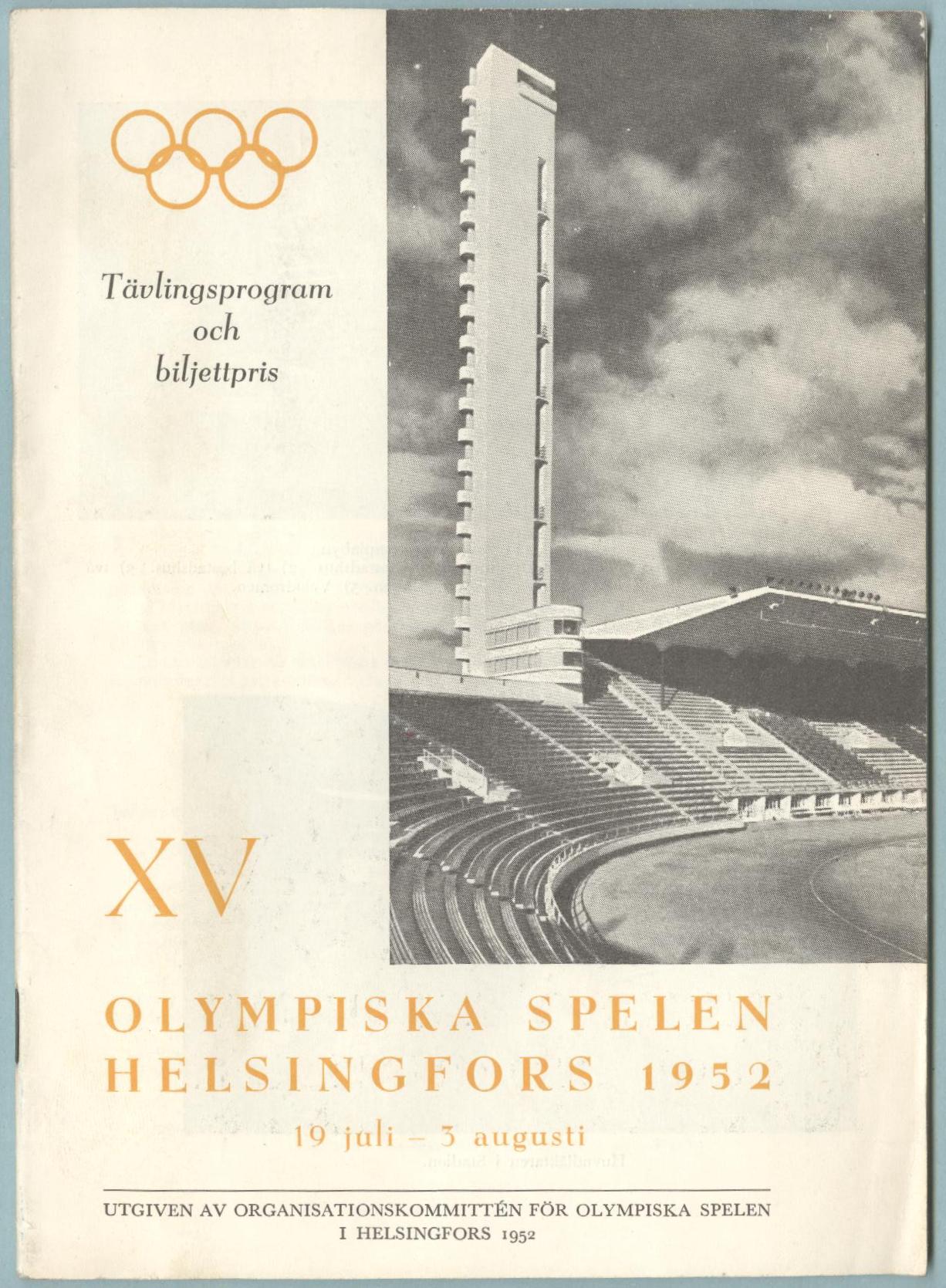 Náhledový obrázek Program olympijských her v Helsinkách - 2