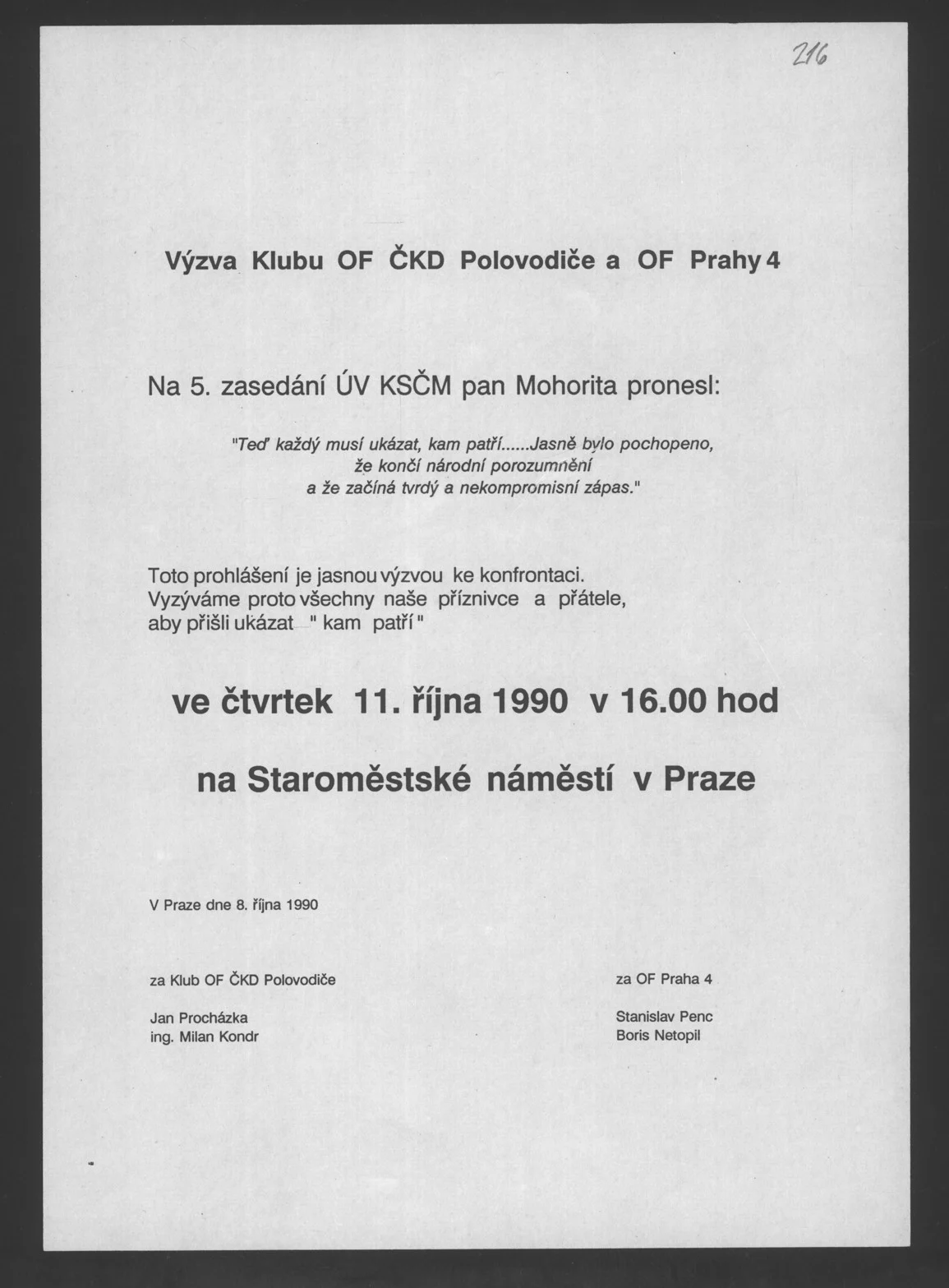 Náhledový obrázek předmětu Volební výzva