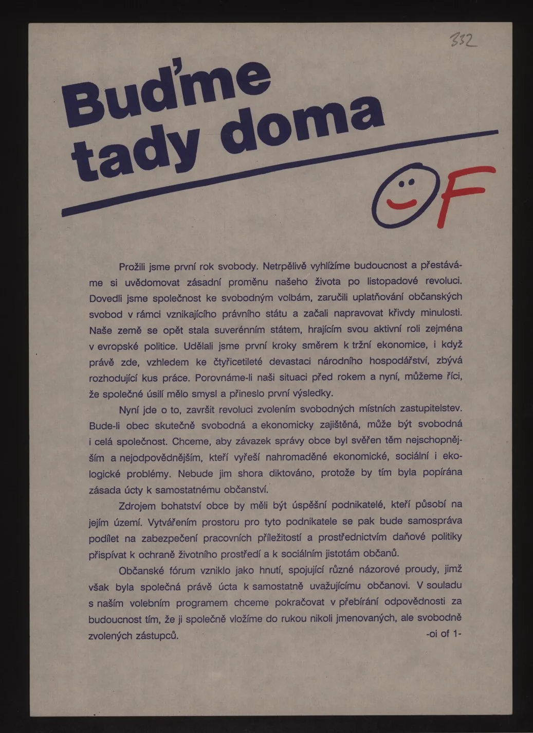 Náhledový obrázek předmětu Volební leták