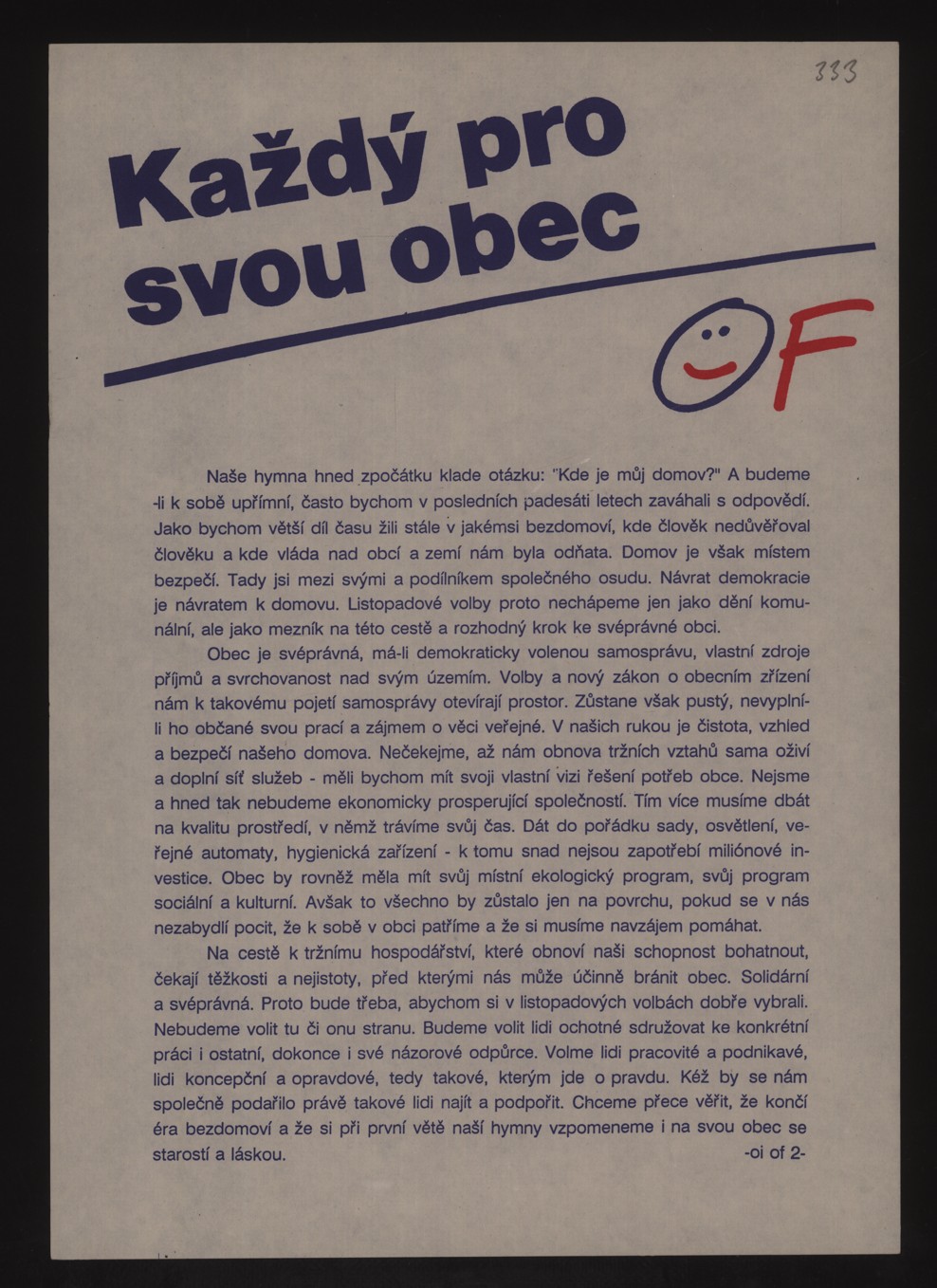 Náhledový obrázek Volební leták - 1