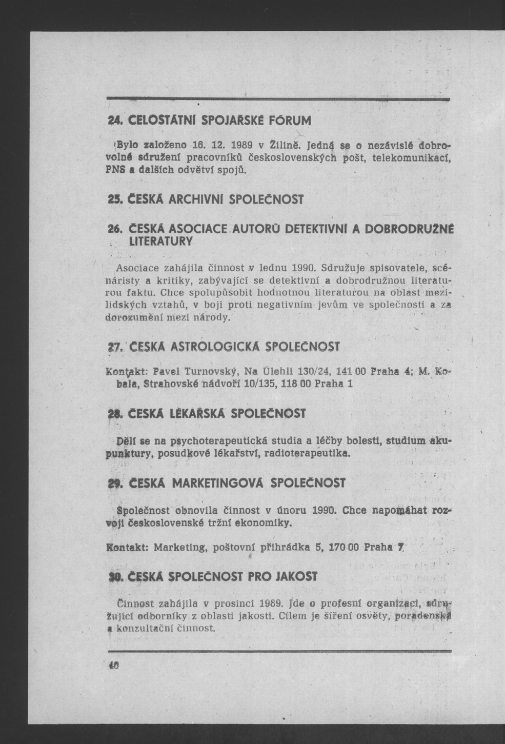 Náhledový obrázek Nově vzniklé politické a zájmové organizace - 42