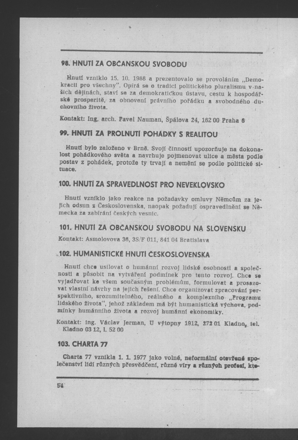Náhledový obrázek Nově vzniklé politické a zájmové organizace - 56