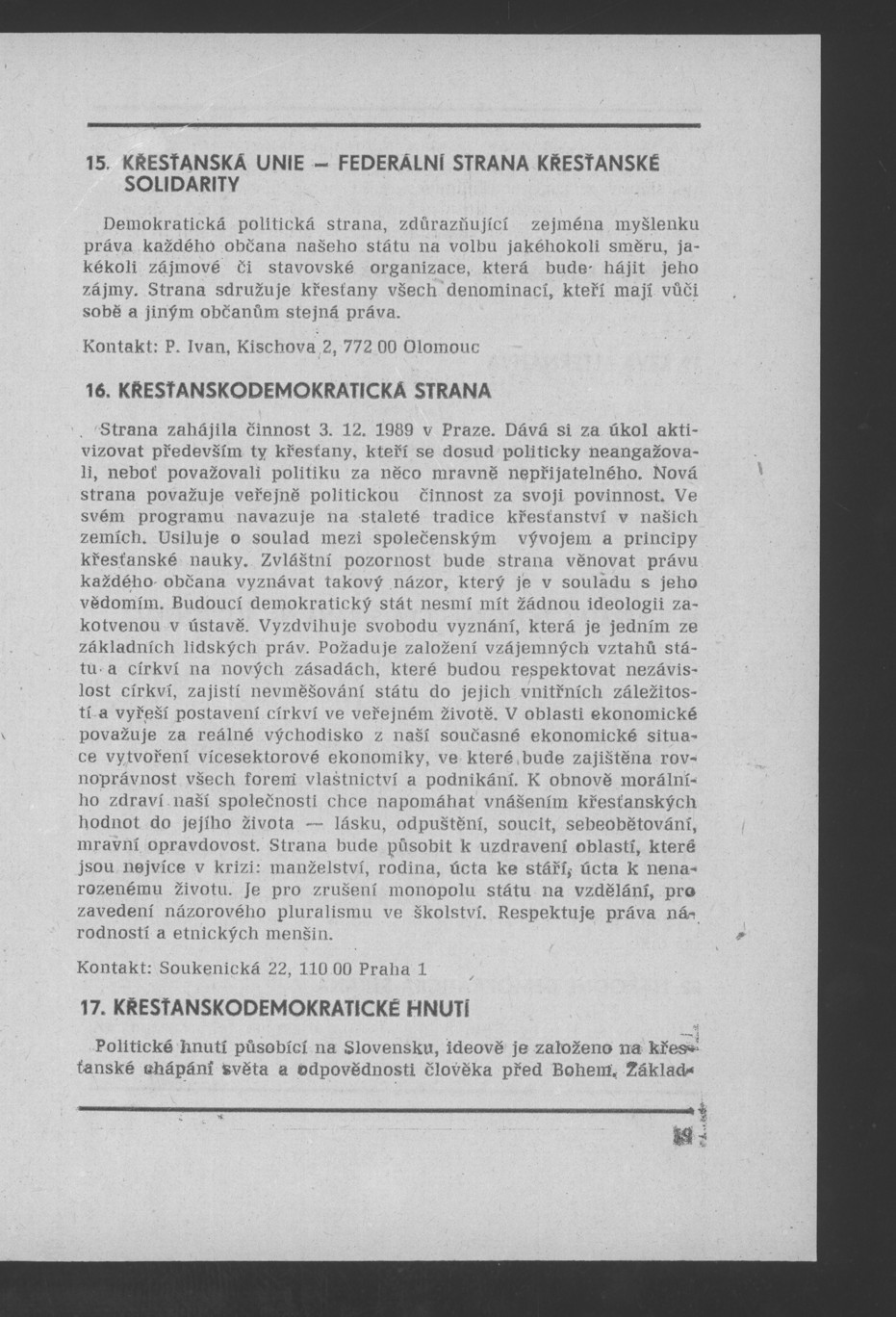 Náhledový obrázek Nově vzniklé politické a zájmové organizace - 22