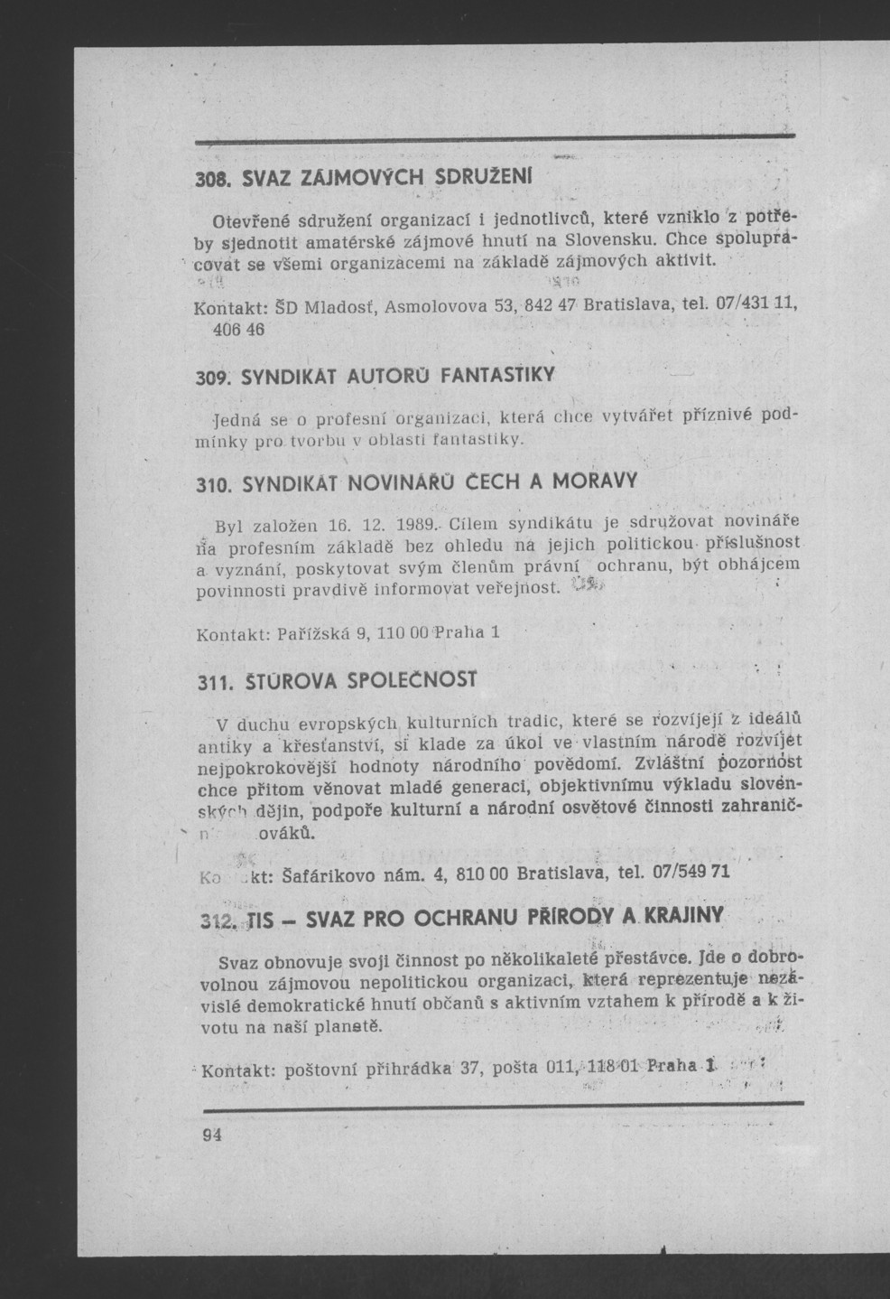 Náhledový obrázek Nově vzniklé politické a zájmové organizace - 100