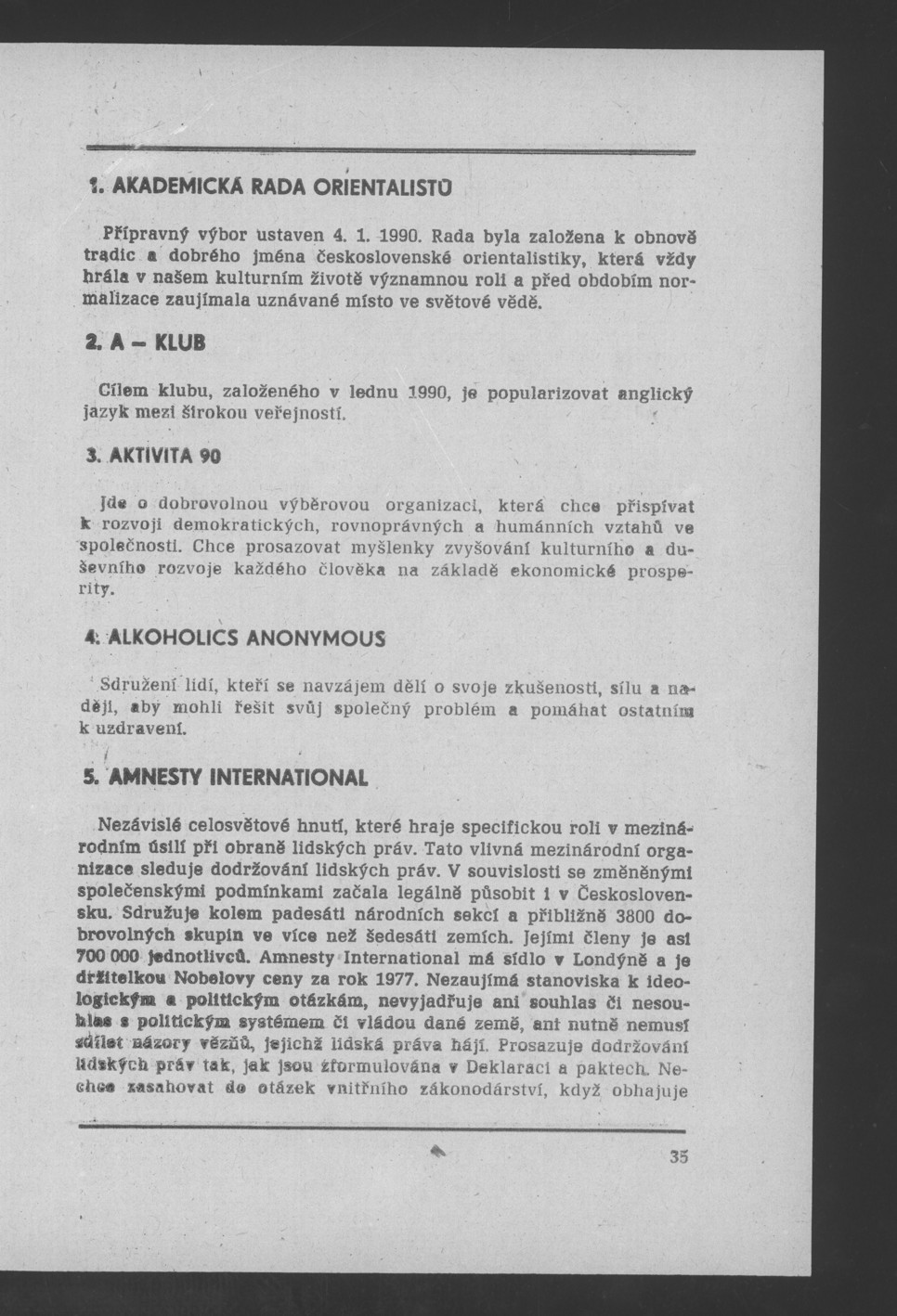 Náhledový obrázek Nově vzniklé politické a zájmové organizace - 37