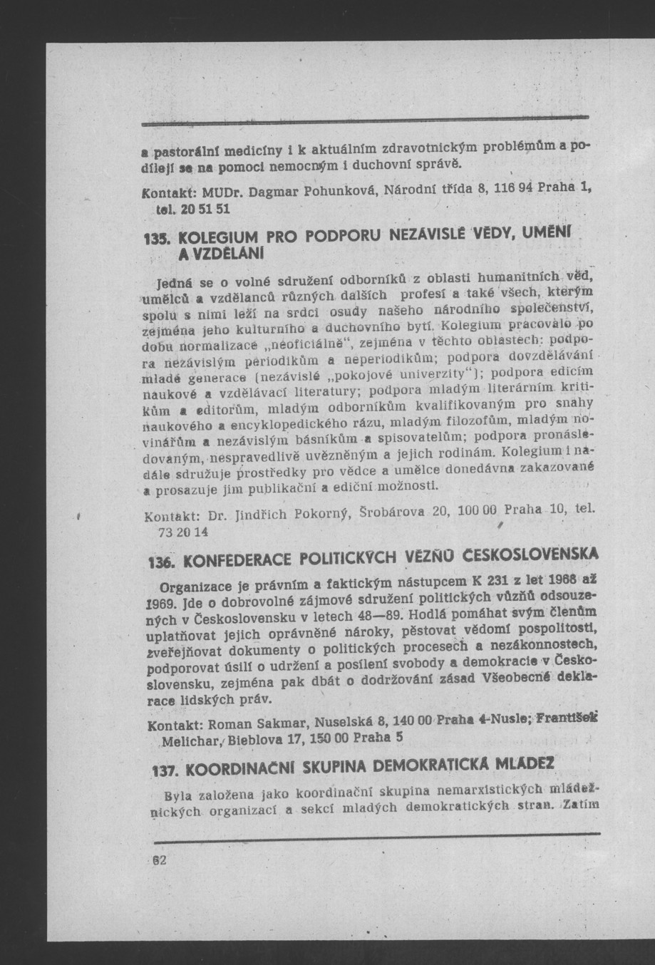Náhledový obrázek Nově vzniklé politické a zájmové organizace - 64