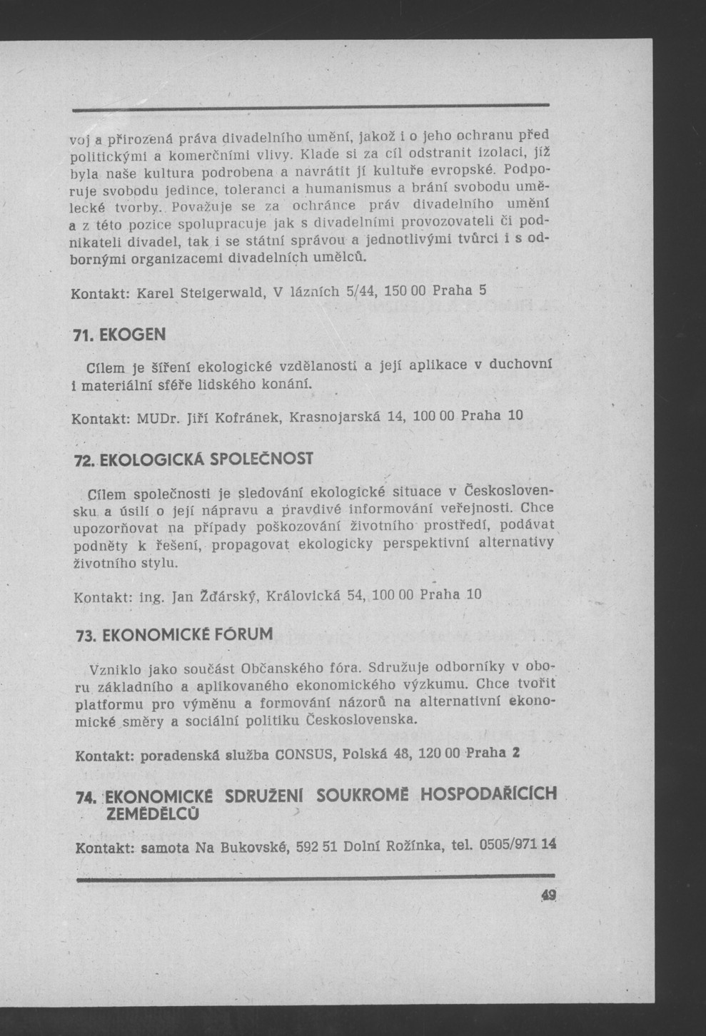 Náhledový obrázek Nově vzniklé politické a zájmové organizace - 51