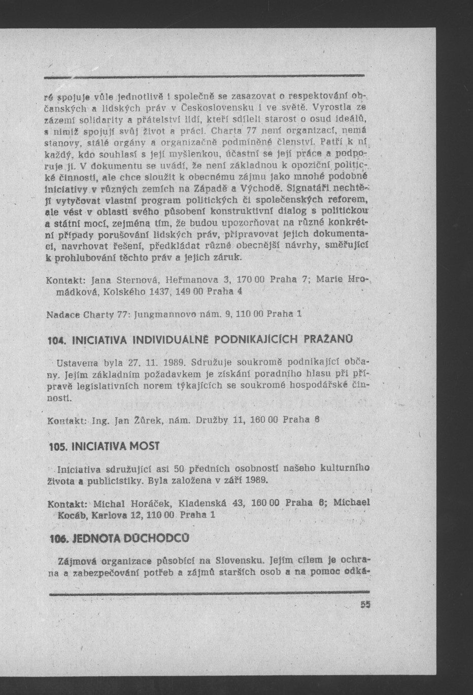 Náhledový obrázek Nově vzniklé politické a zájmové organizace - 57