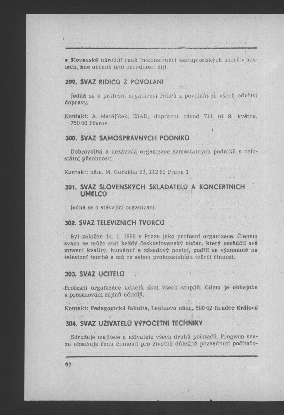 Náhledový obrázek Nově vzniklé politické a zájmové organizace - 98